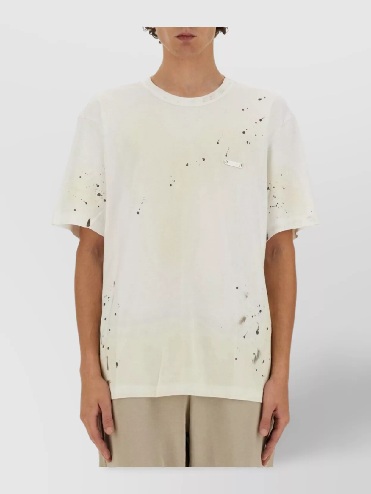 Helmut Lang Splatter Design Print T-Shirt