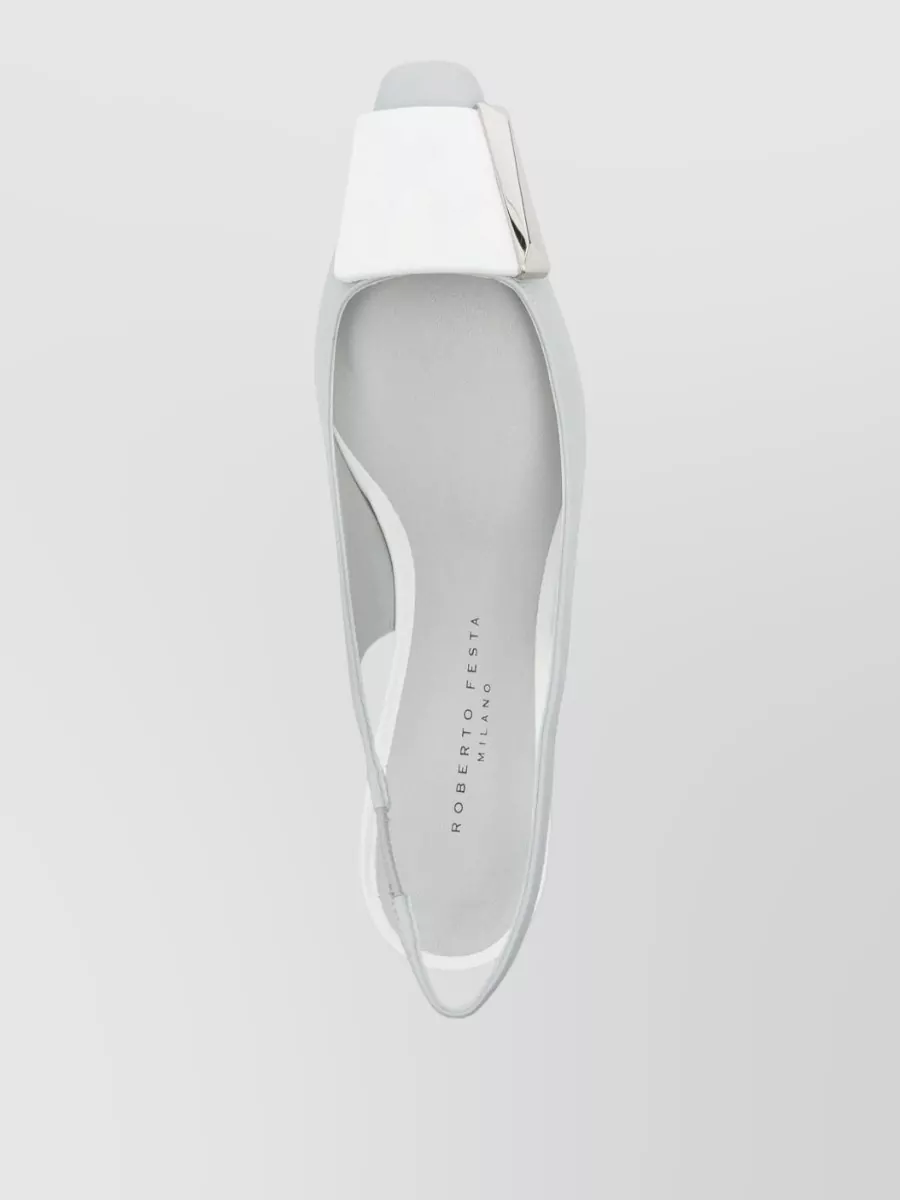 Roberto Festa Leather Slingback Kitten Heel Sandals