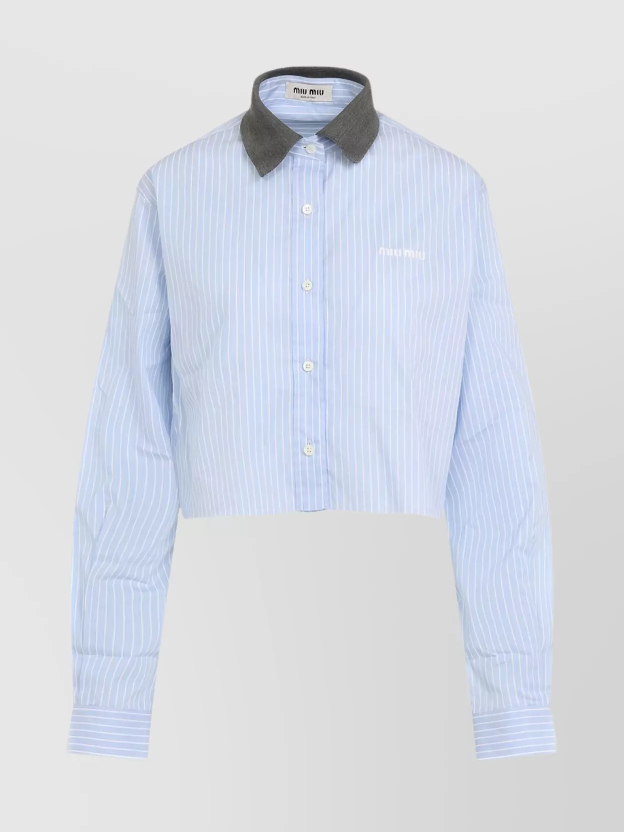 Miu Miu Striped Boxy Shirt In White