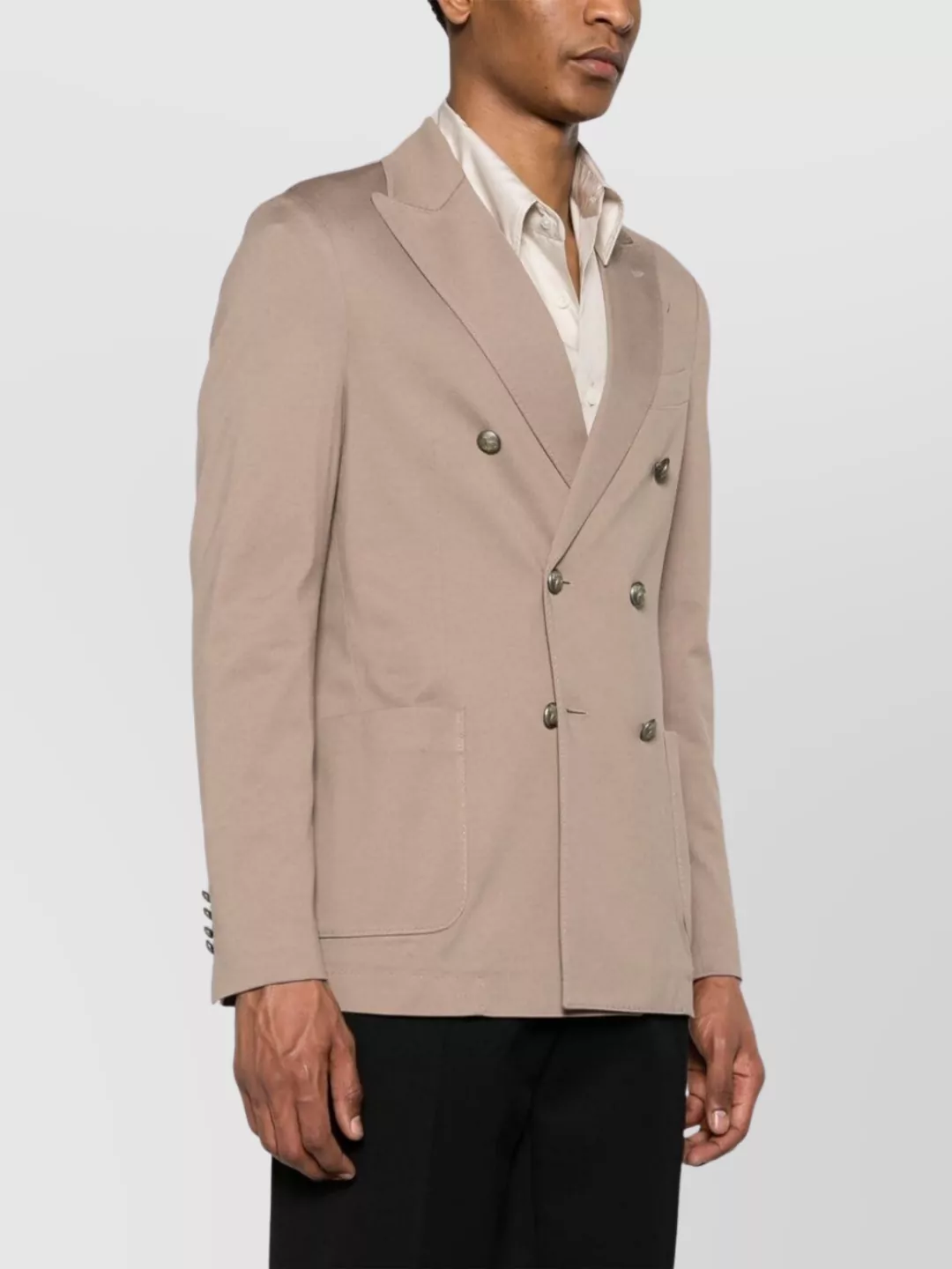 Circolo 1901 Double-Breasted Pique Jacket Peak Lapels