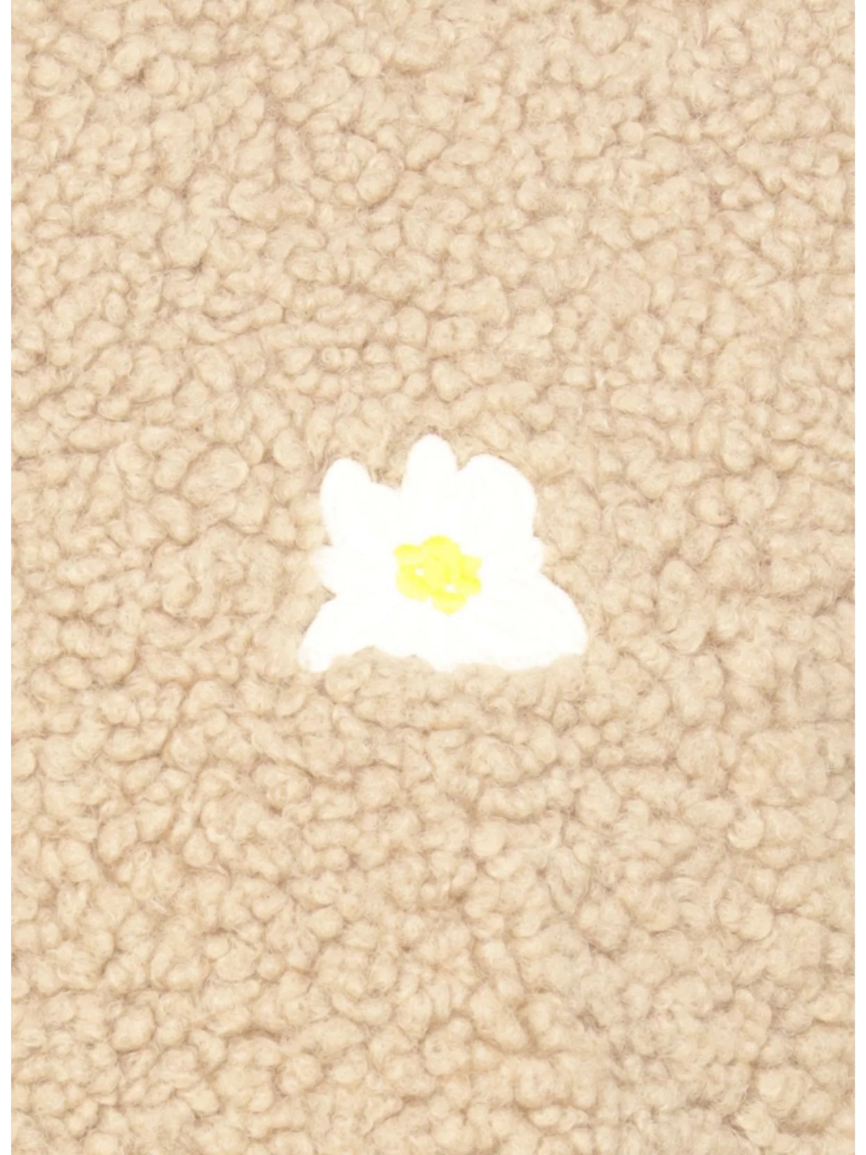 Autry Short Teddy Jacket High Neck In Neutral