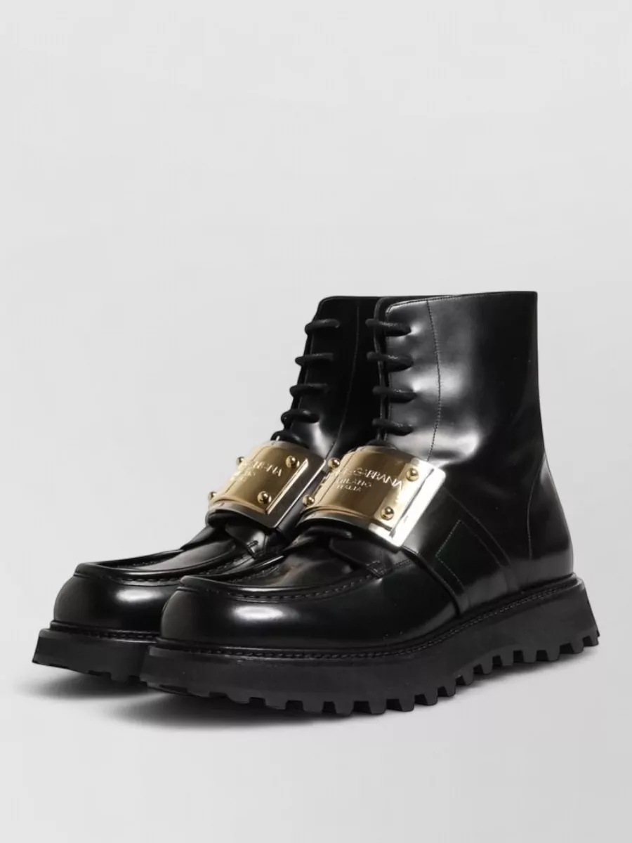 Dolce&Gabbana Leather Lace Up Boots