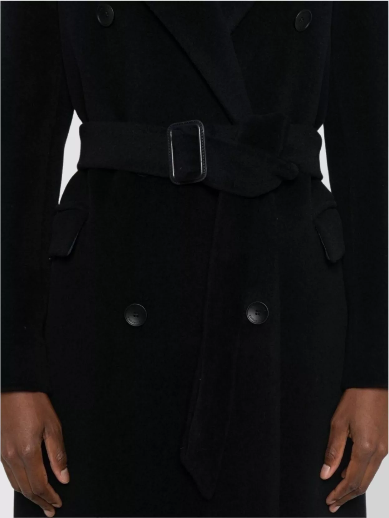 Tagliatore Long Belted Double-Breasted Wool Coat