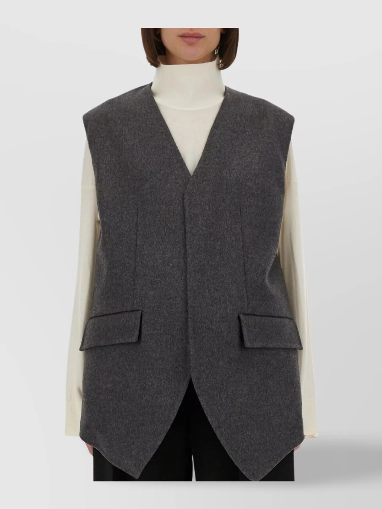 Bottega Veneta Reversible Wool Vest V-neckline In Black