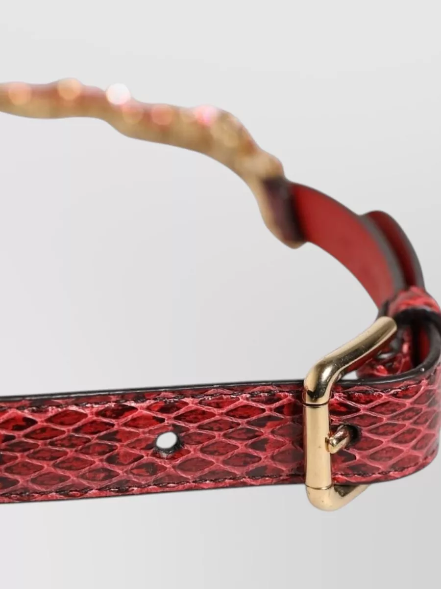 Dolce&Gabbana Crystal Embellished Leather Waist Belt