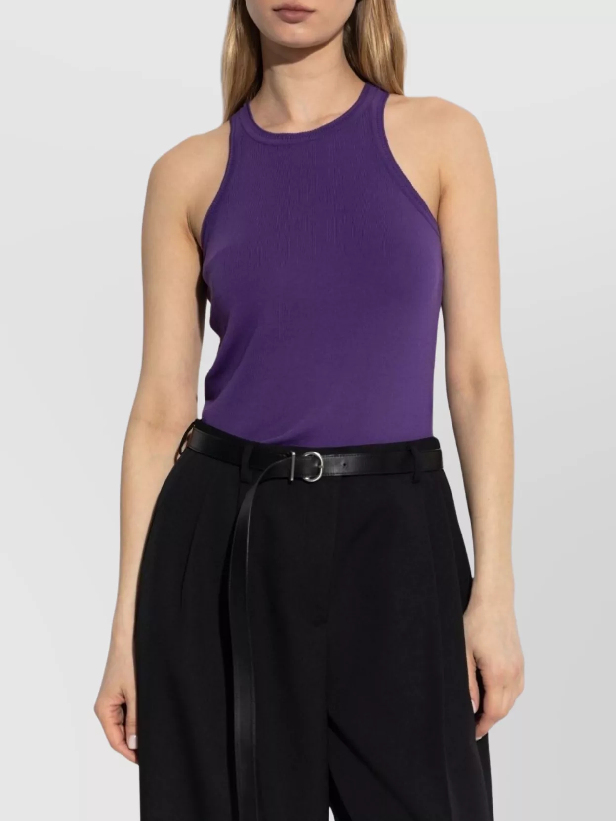 Max Mara Sleeveless Racerback Knitwear Ribbed Trim