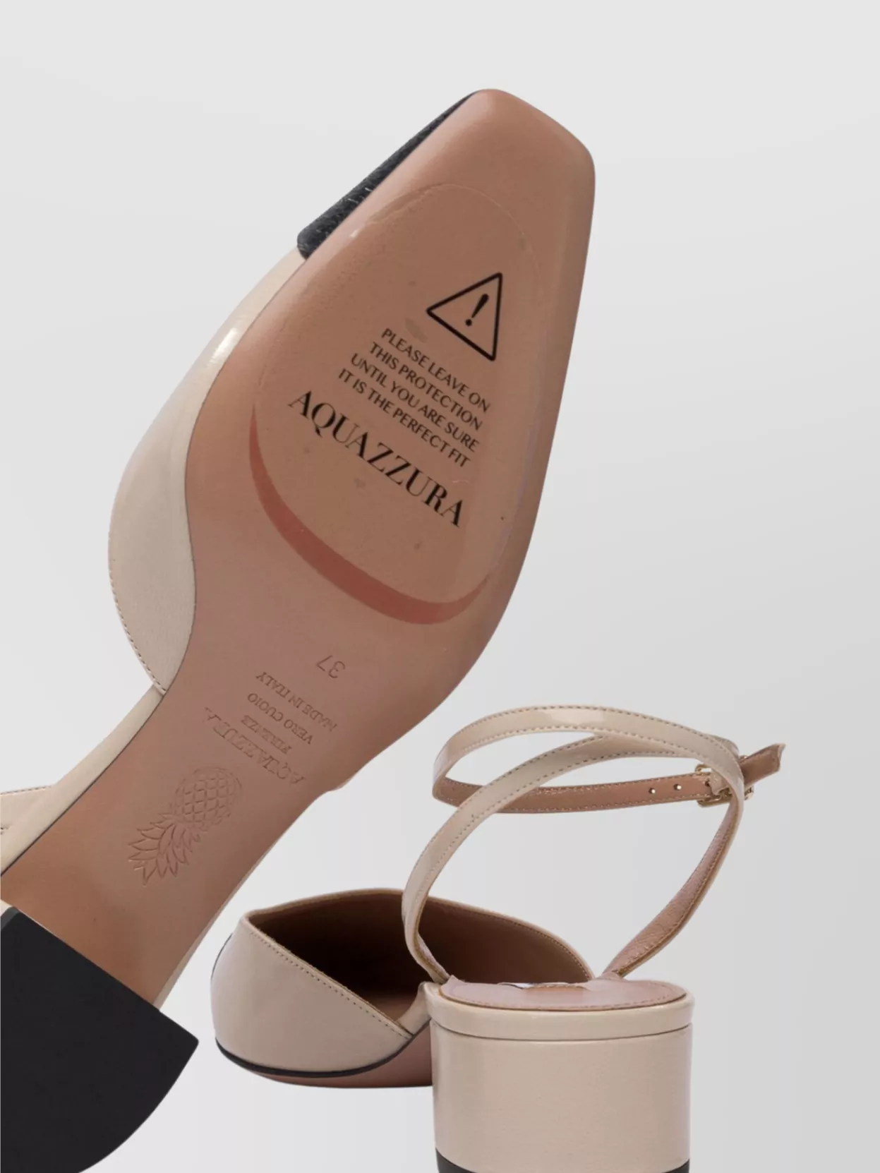 Aquazzura Two-Tone Block Heel Pointed Toe Pumps