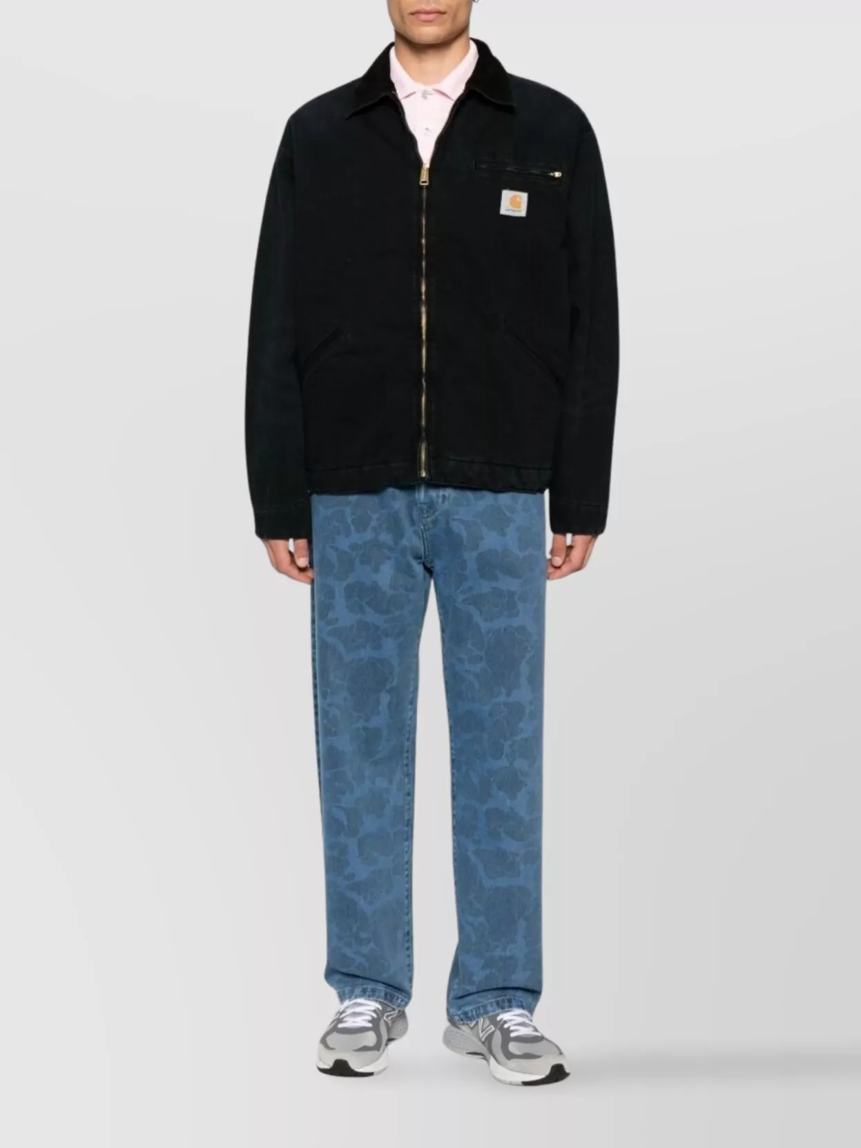 Carhartt Structured Collared Front Pocket Long Sleeve Jacket In Black
