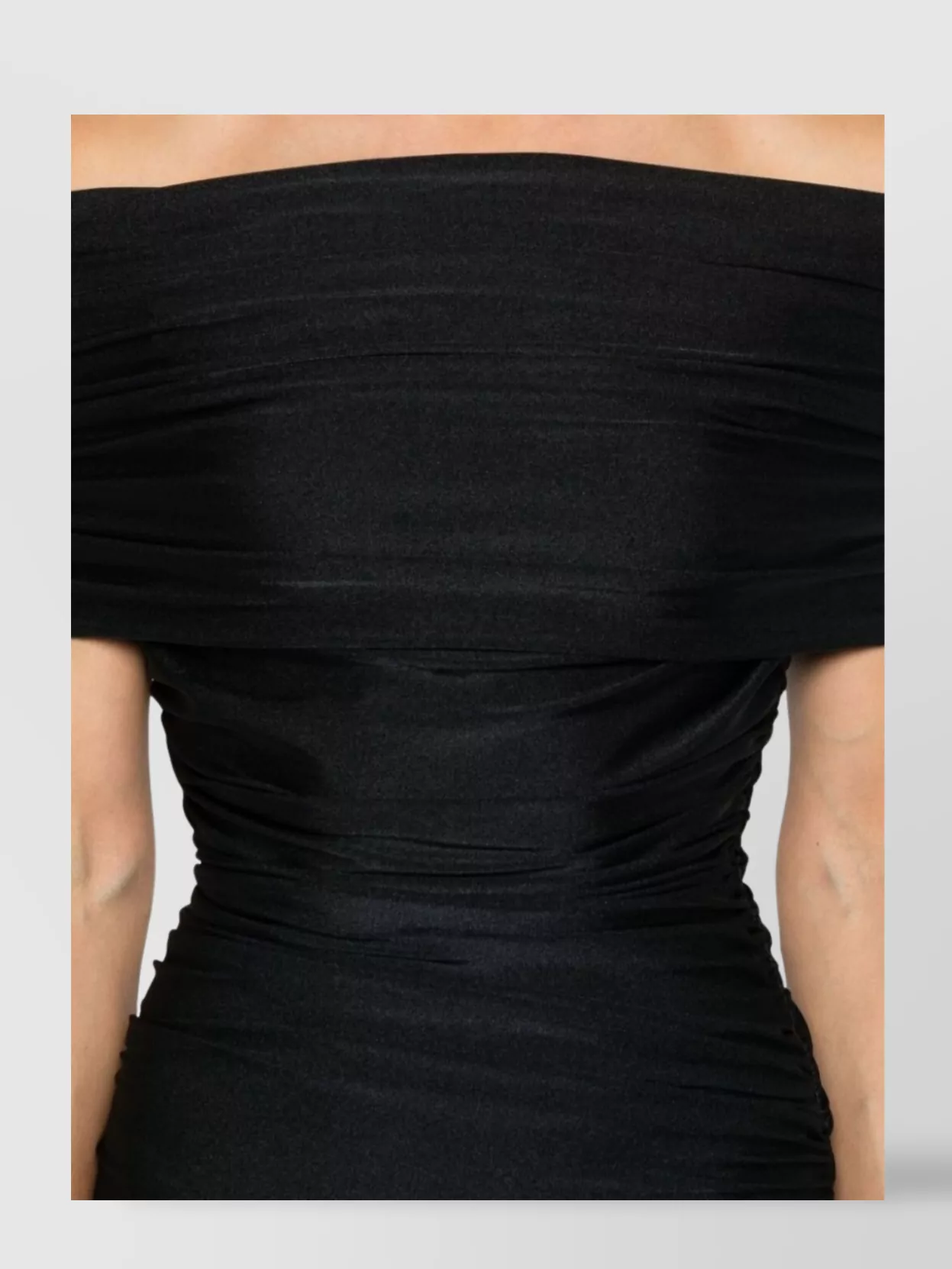 Coperni Pleated Mini Dress With Ruched Bodice In Black
