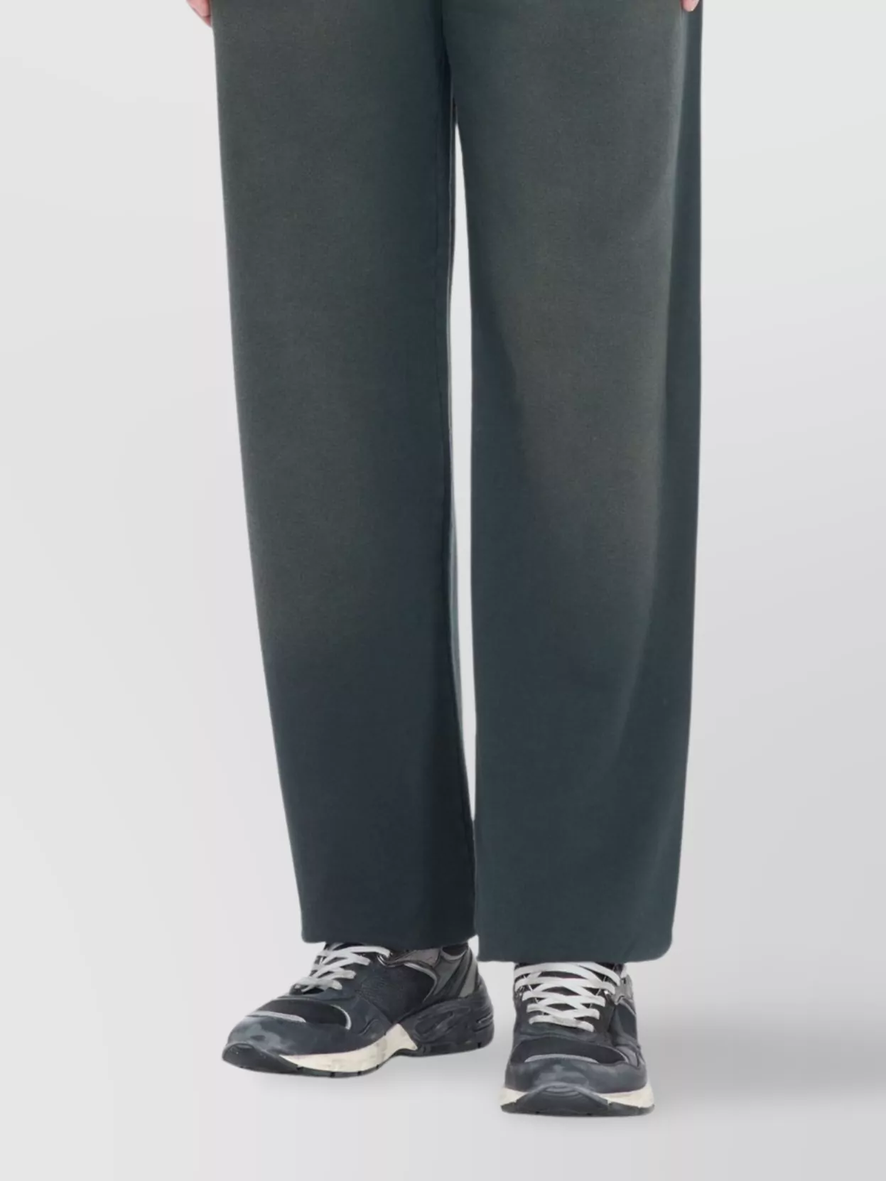 Golden Goose Relaxed Gradient Black Sweatpants With Elastic Waistband In Gray