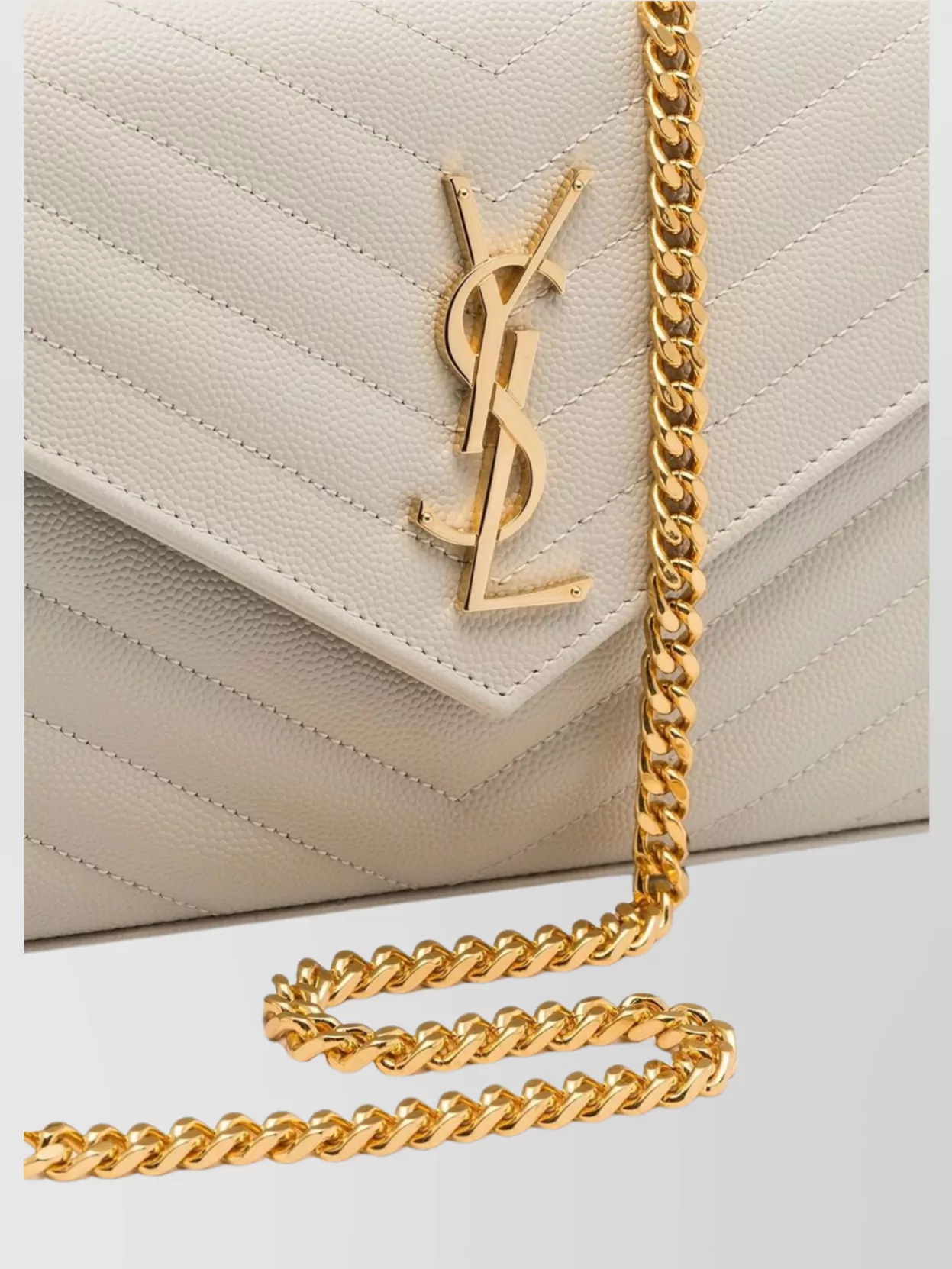 Saint Laurent Quilted Envelope Cross-Body Bag Chain