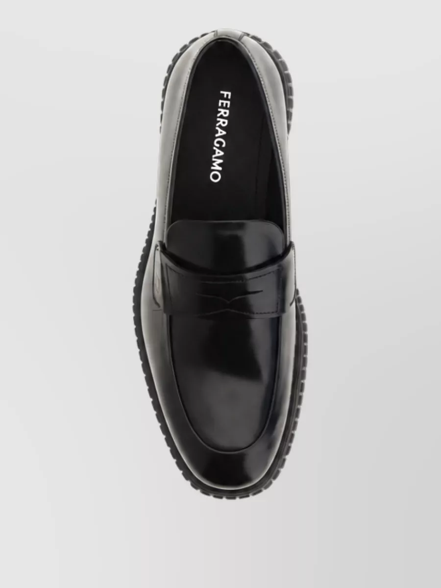 Ferragamo Leather Slip-On Loafers