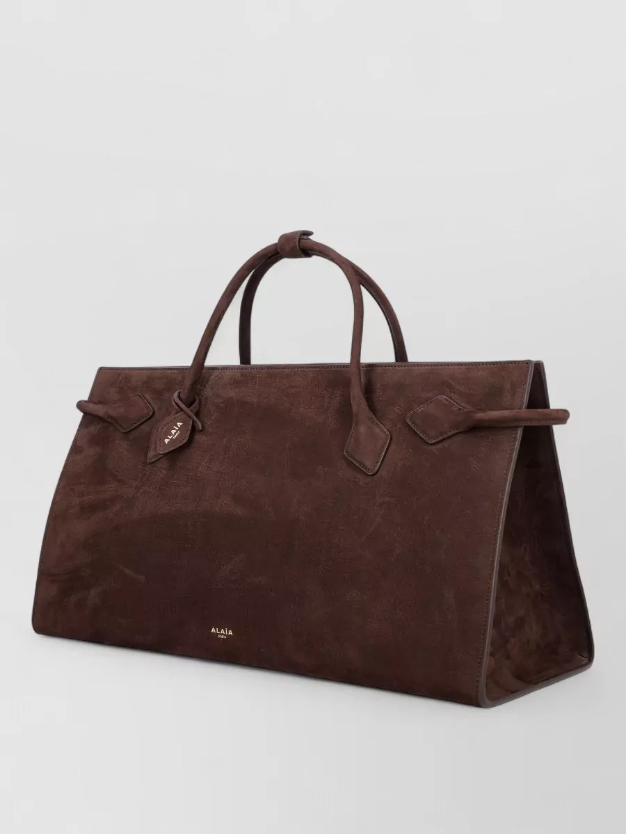 Alaïa Nubuck East West Tote Bag Structured