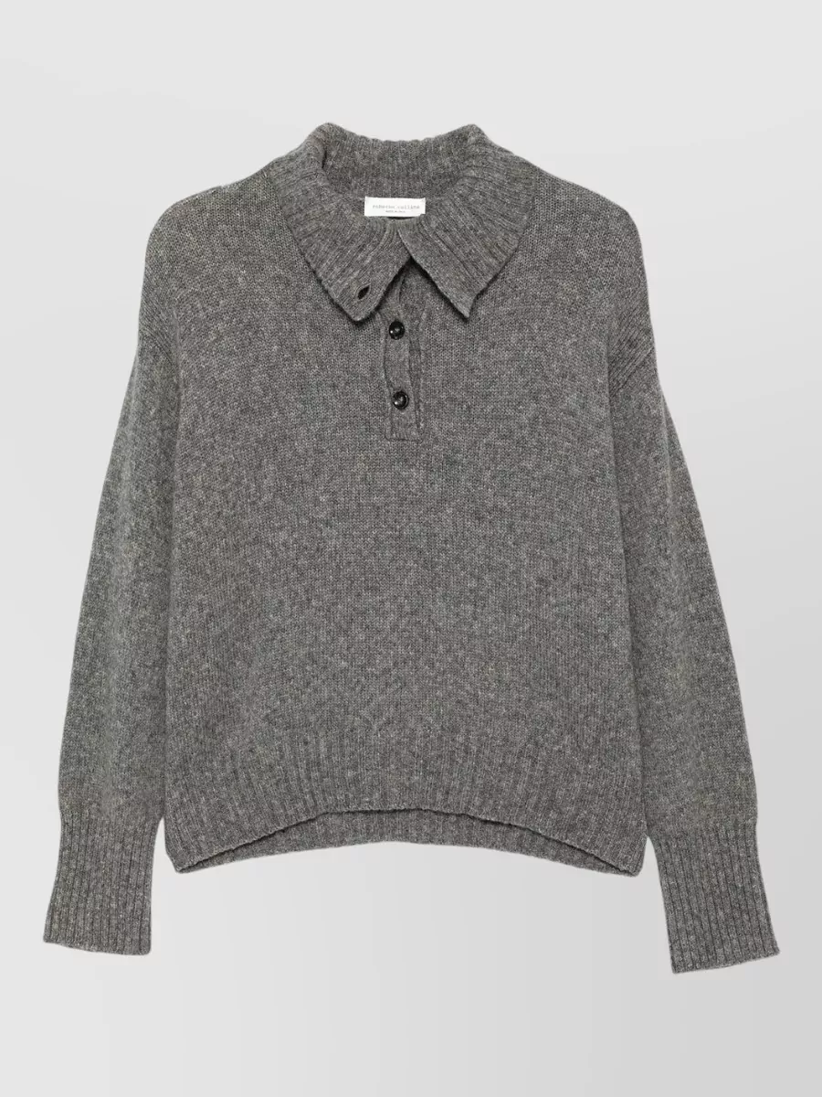 Roberto Collina Ribbed Wool Camel Hair Long Sleeve Jumper