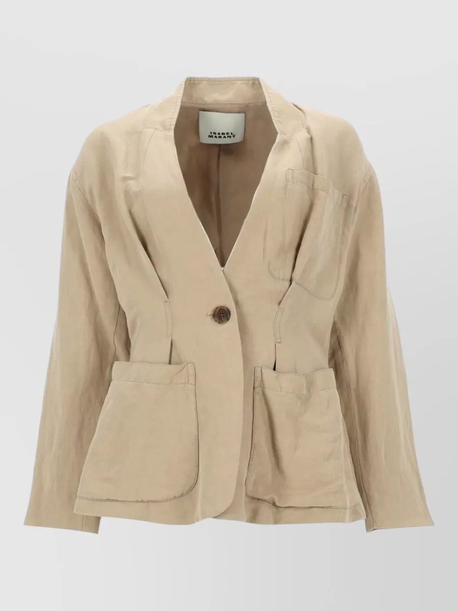 Isabel Marant silk linen fitted suit jacket