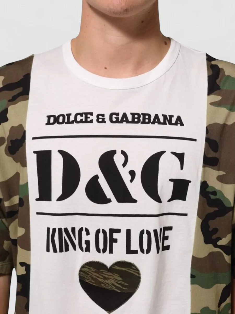 Dolce&Gabbana Camouflage Logo Cotton T-Shirt