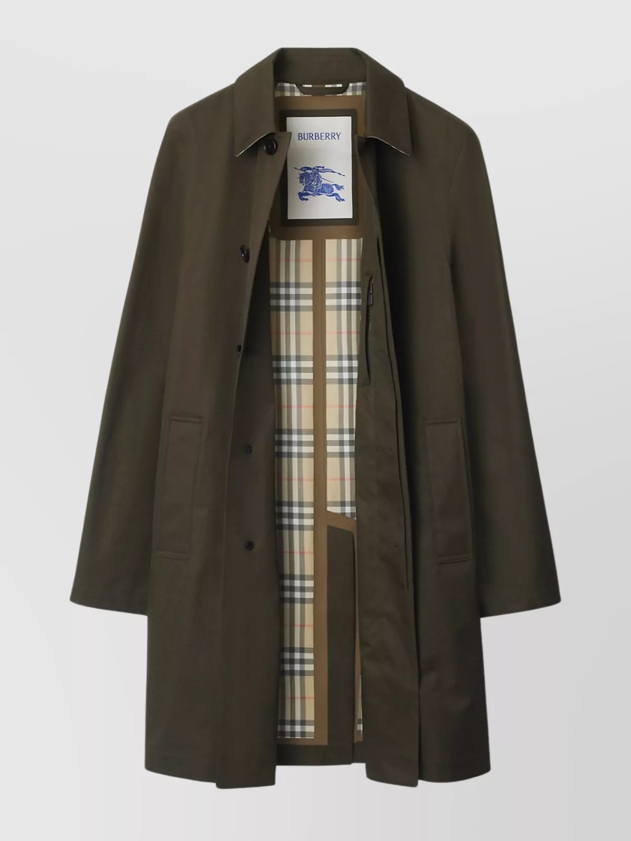 Burberry Long Sleeve Coat Collared Neck