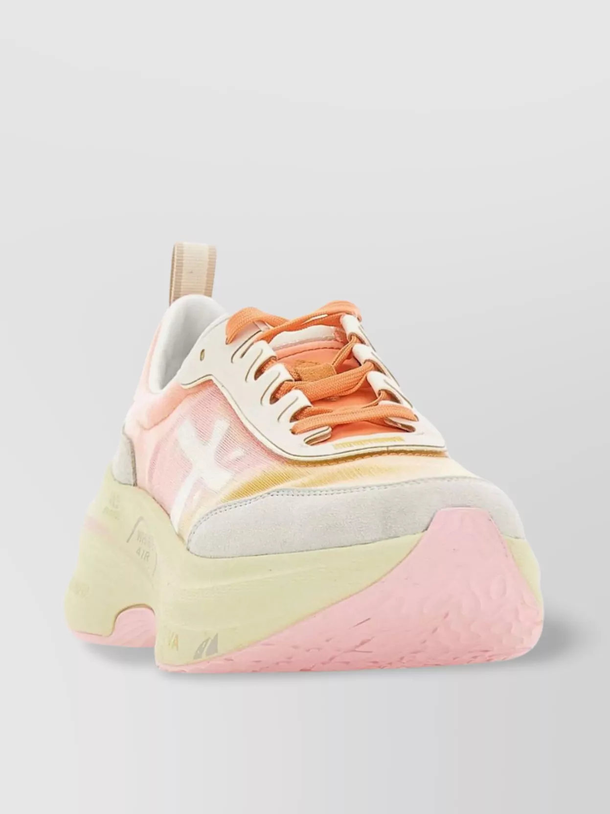 Premiata Contemporary Nylon Suede Sneakers With Unique Sole Detailing