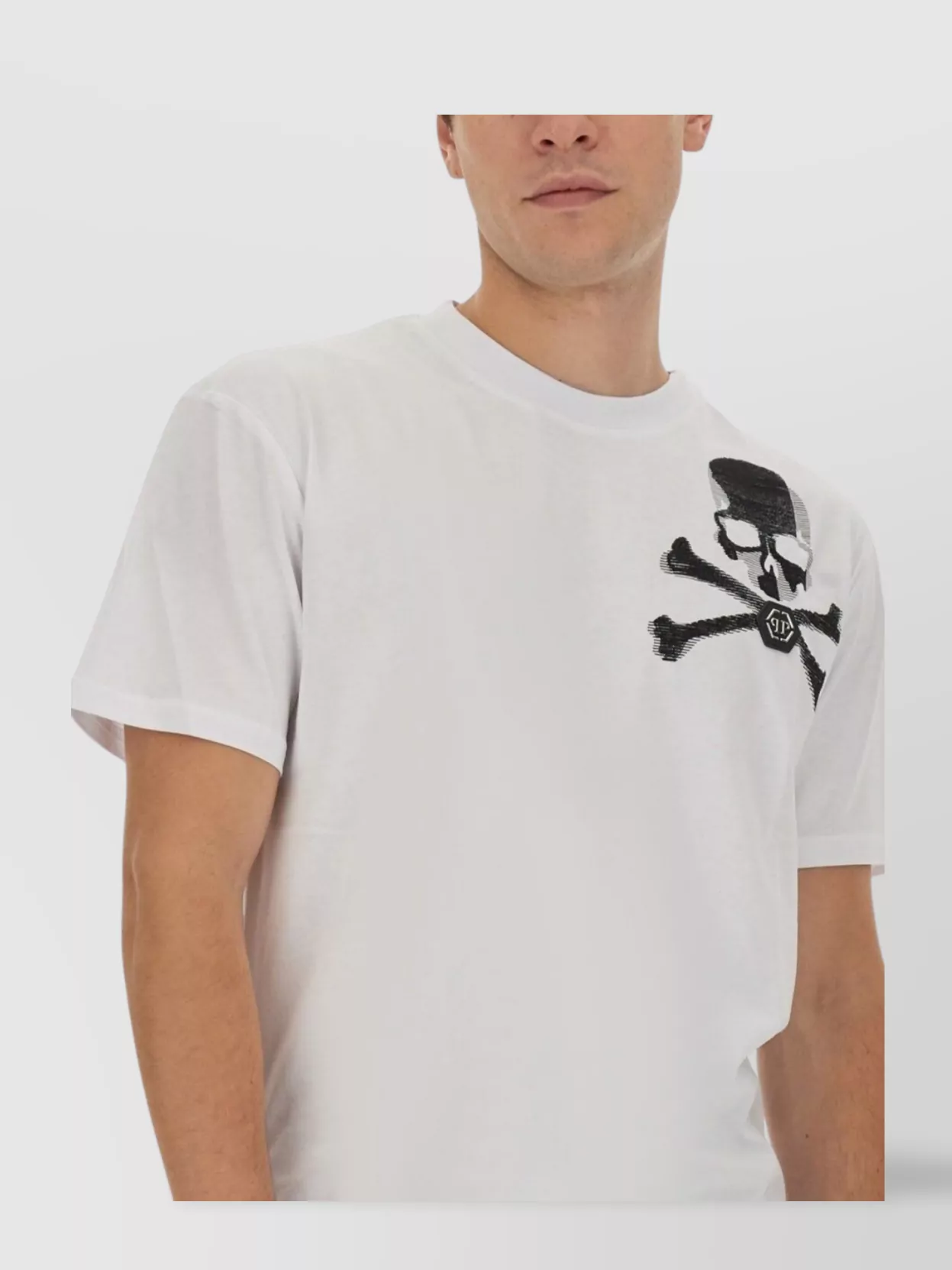 Philipp Plein Graphic Skull Logo Crew Neck T-Shirt