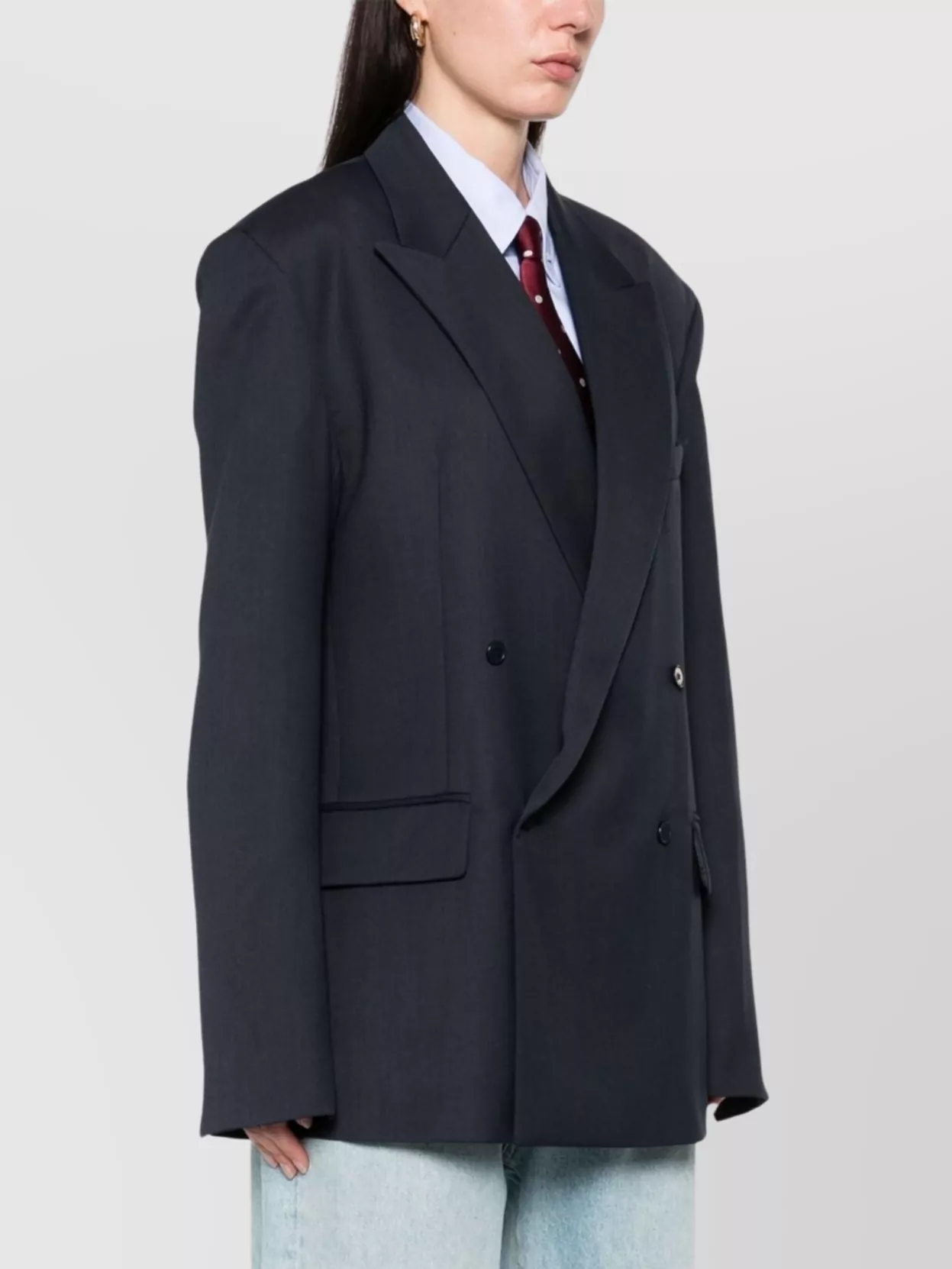 THE FRANKIE SHOP PEAK LAPELS TAILORED BLAZER