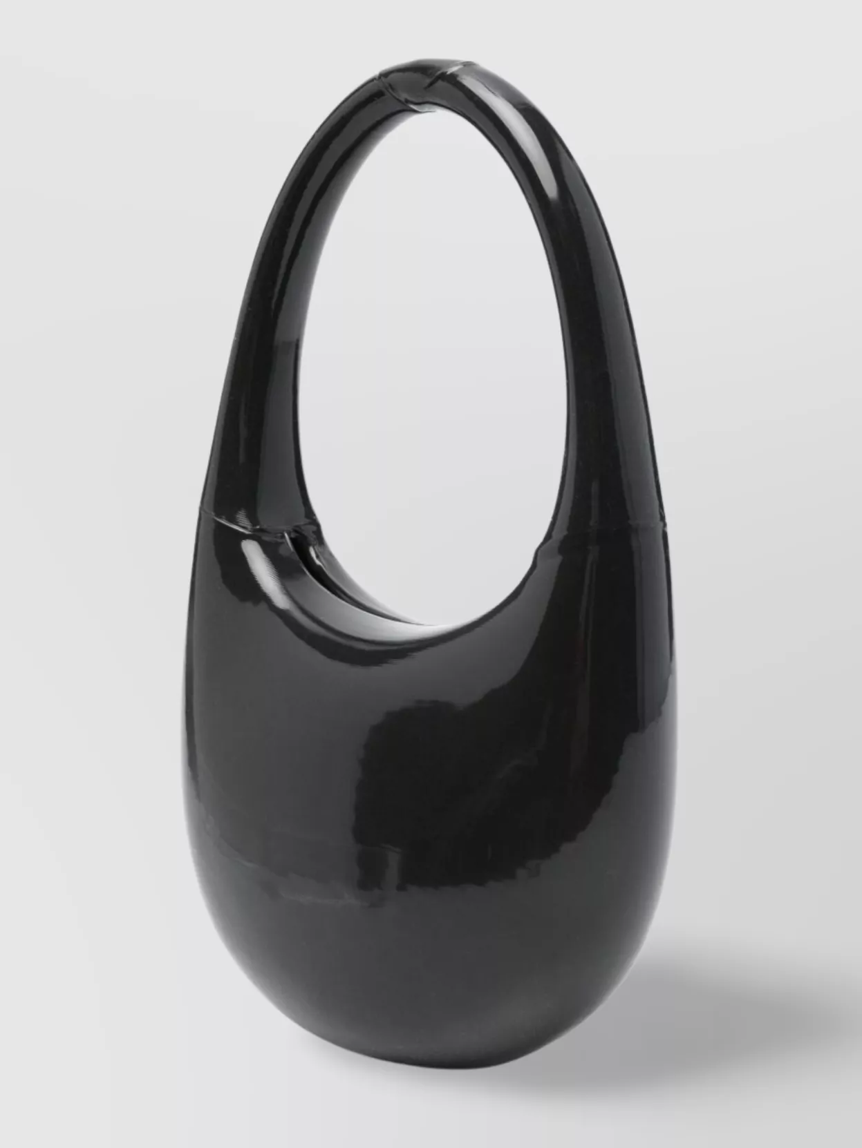 Shop Coperni Oval Handle Glossy Shoulder Bag
