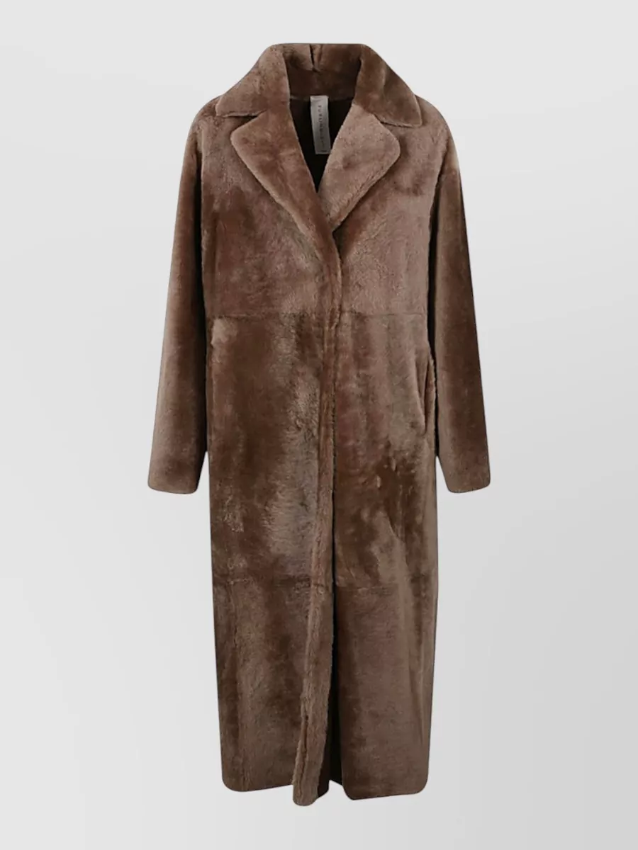 Furling By Giani Lambskin long v-neck coat