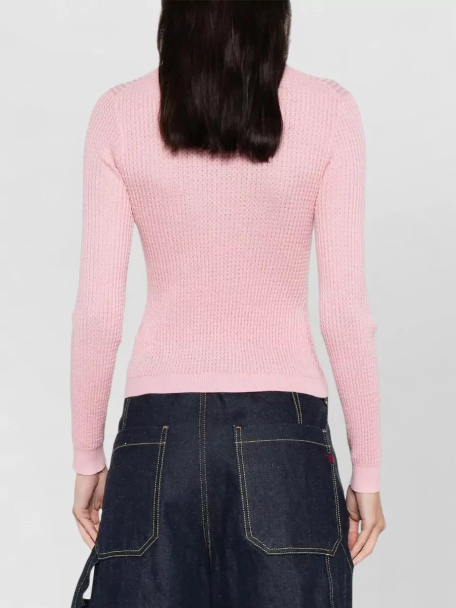 Guest In Residence Cashmere Honeycomb Knit Long-Sleeve Polo Top