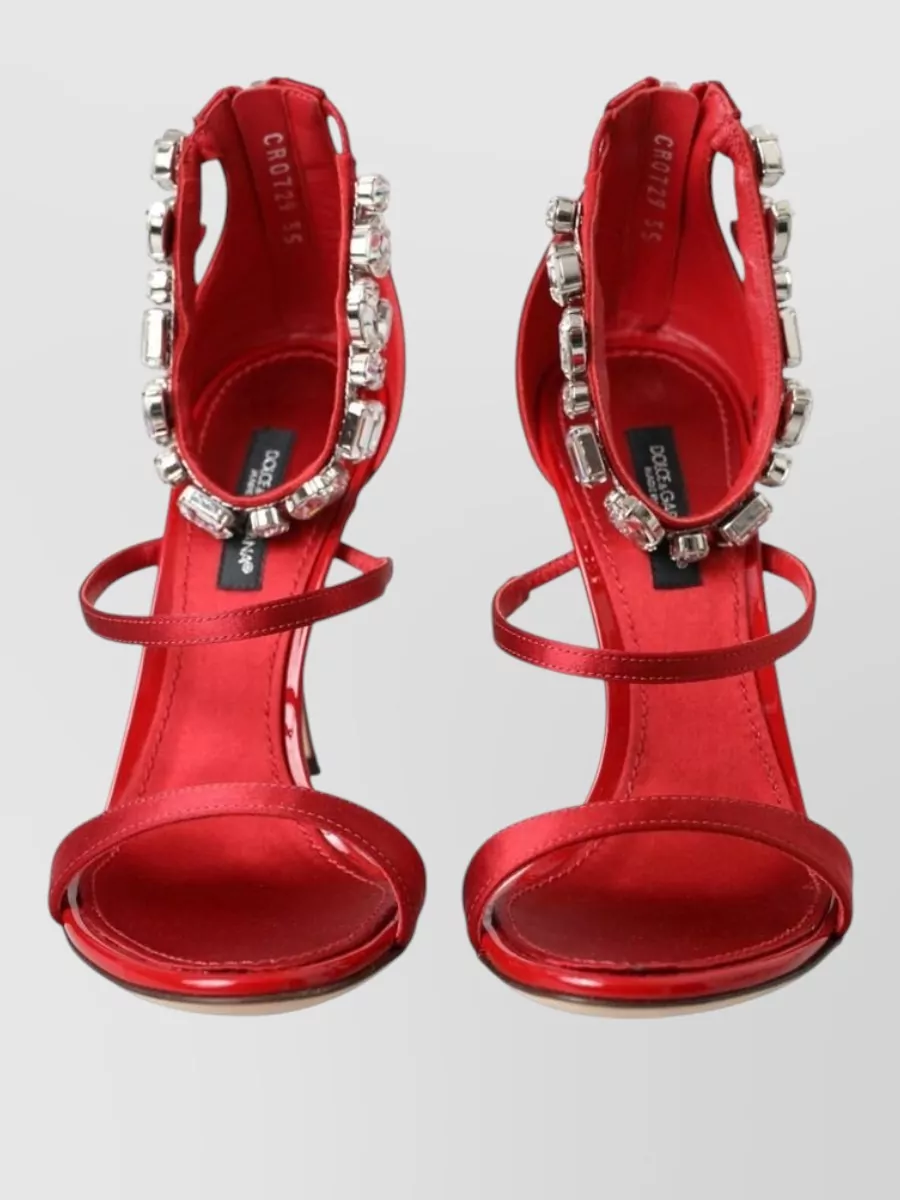 Dolce&Gabbana Silk Crystal Embellished Sandals