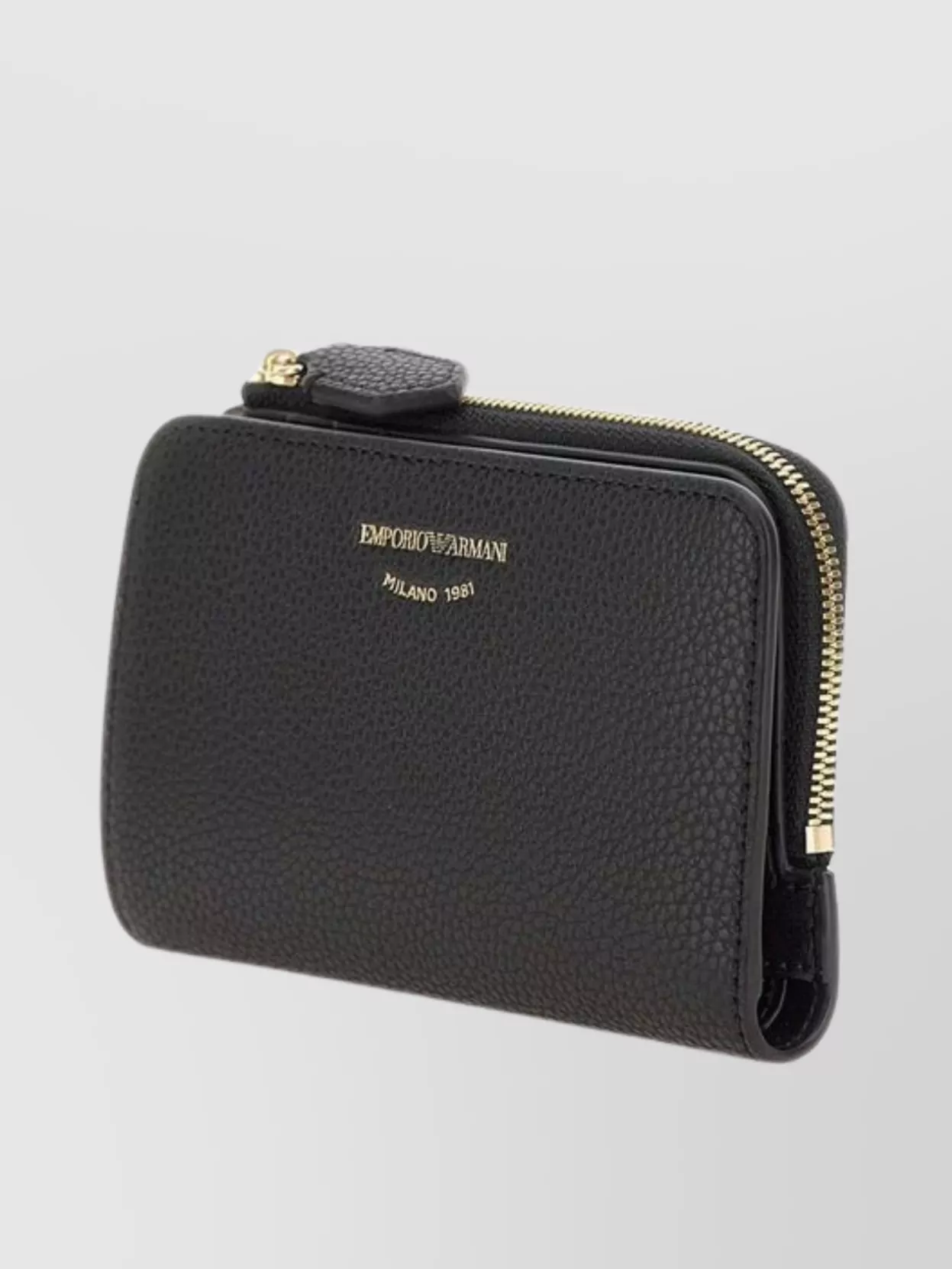 Emporio Armani Pebbled Faux Leather Zipped Bifold Wallet