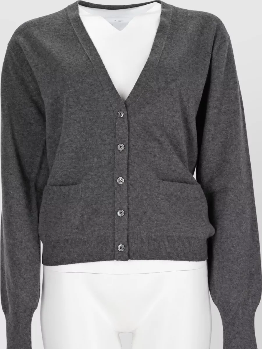 Maison Margiela Wool Cardigan Front Pockets Long Sleeves