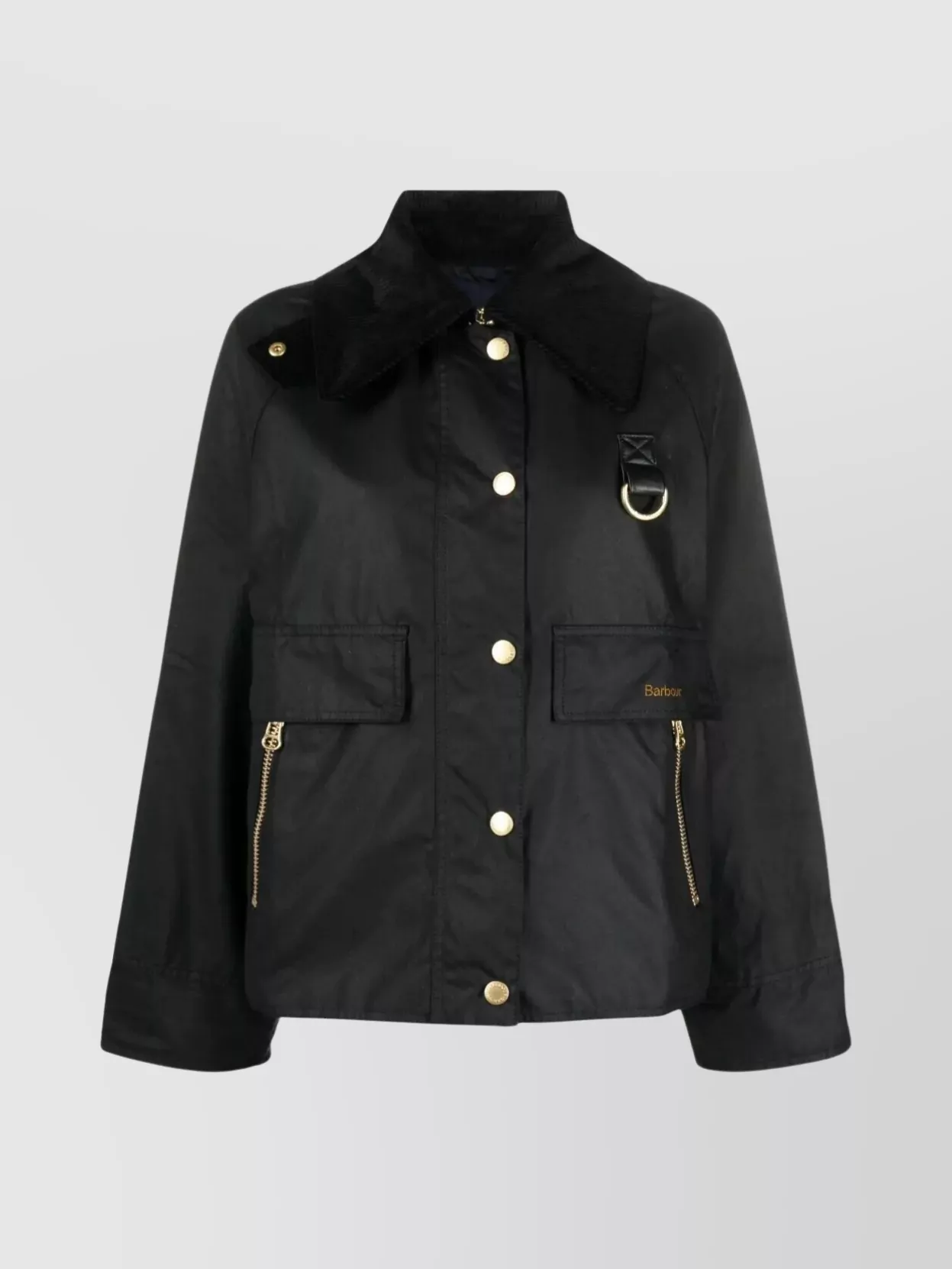 Barbour Jacket Featuring Corduroy Collar And D-Ring