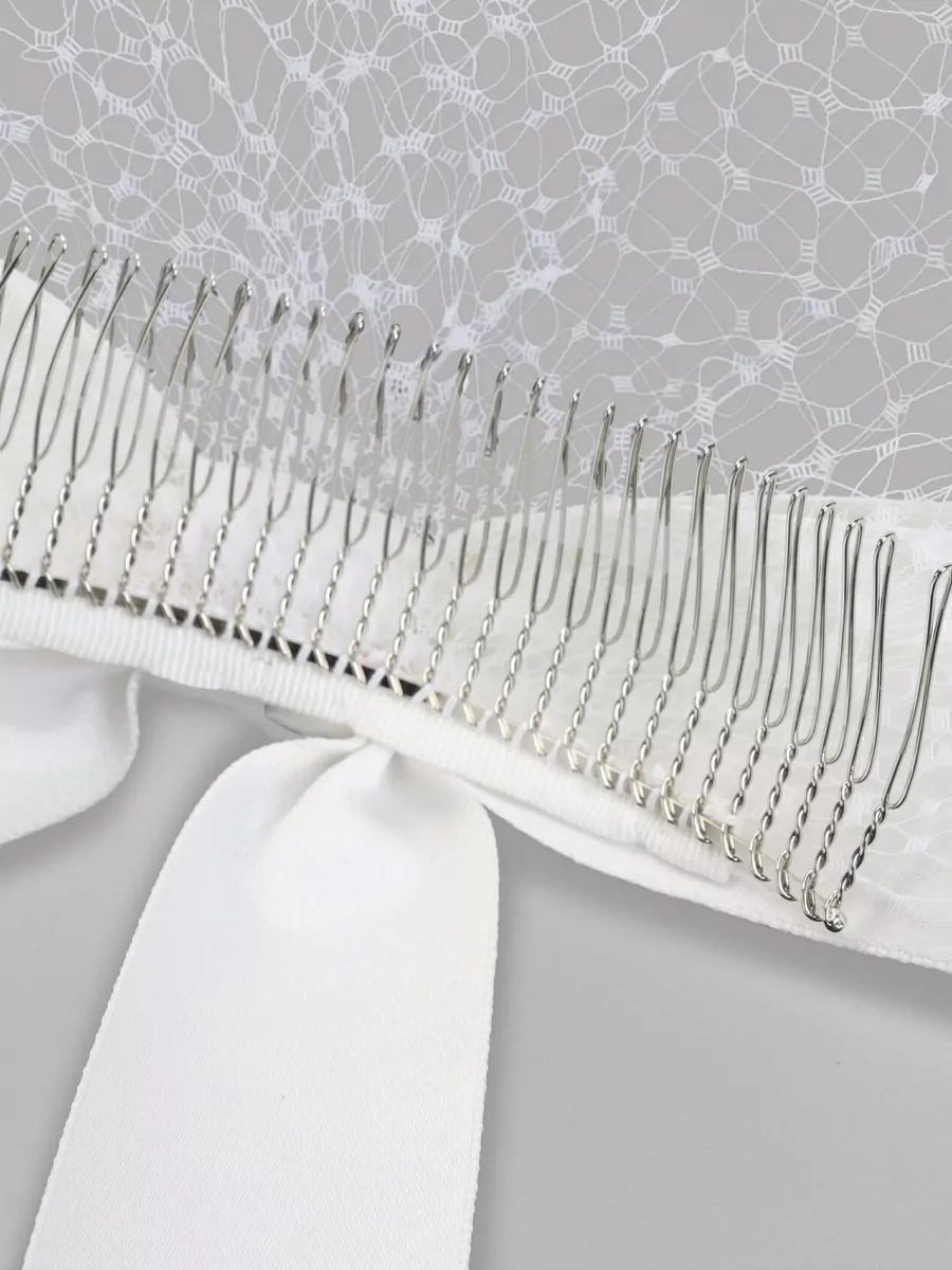 Maison Michel Annie Bow Veil Detail Headpiece