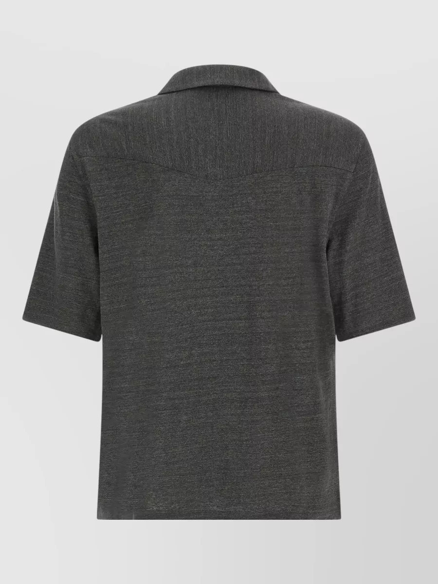 Brunello Cucinelli Linen Cotton Short-Sleeve Camp-Collar Shirt