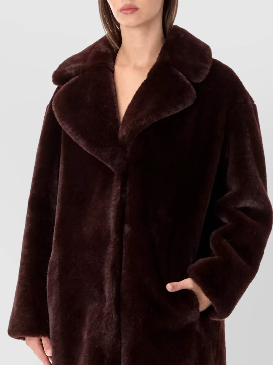 Stand Studio Faux Fur Single Breasted Coat