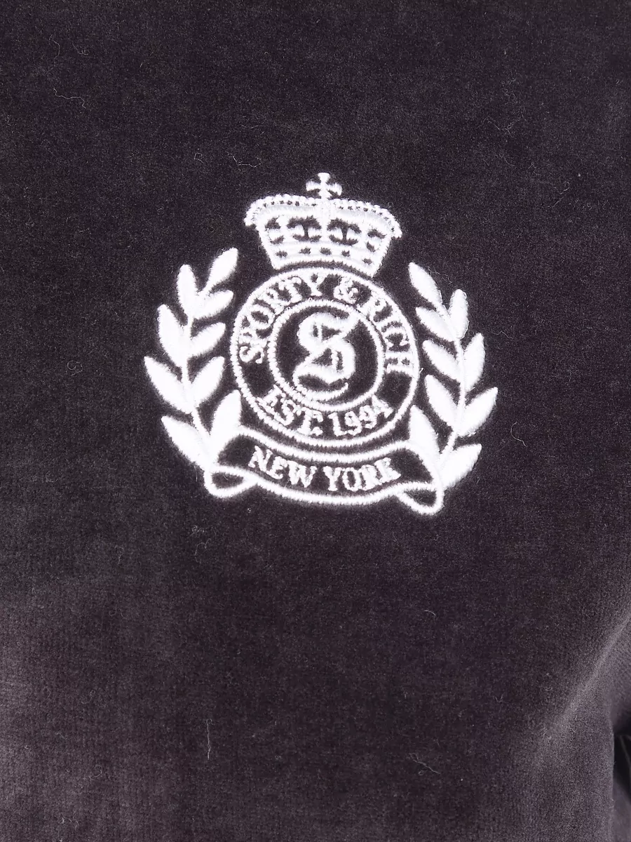 Sporty & Rich Ny Crest Elio Velour Track Jacket