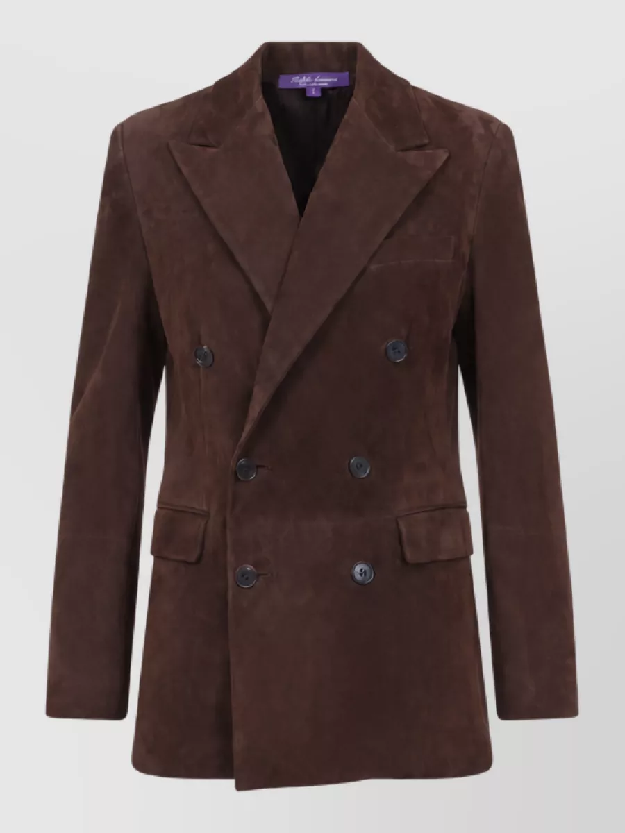 Ralph Lauren Collection suede double breasted coat