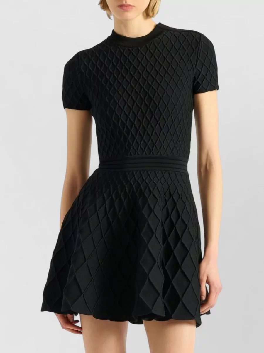 Balmain Structured Knit Flared Mini Dress