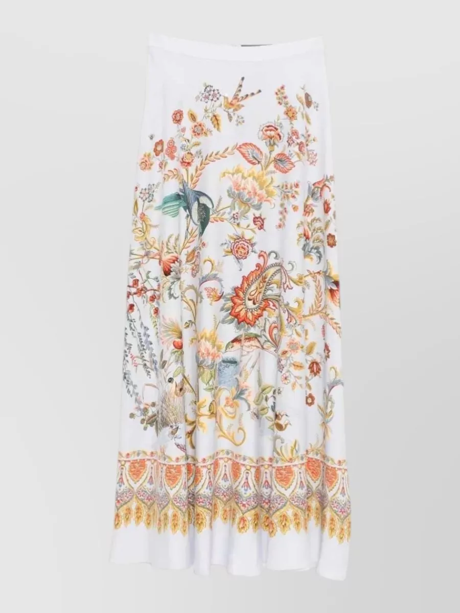 Etro silk floral-print a-line maxi skirt