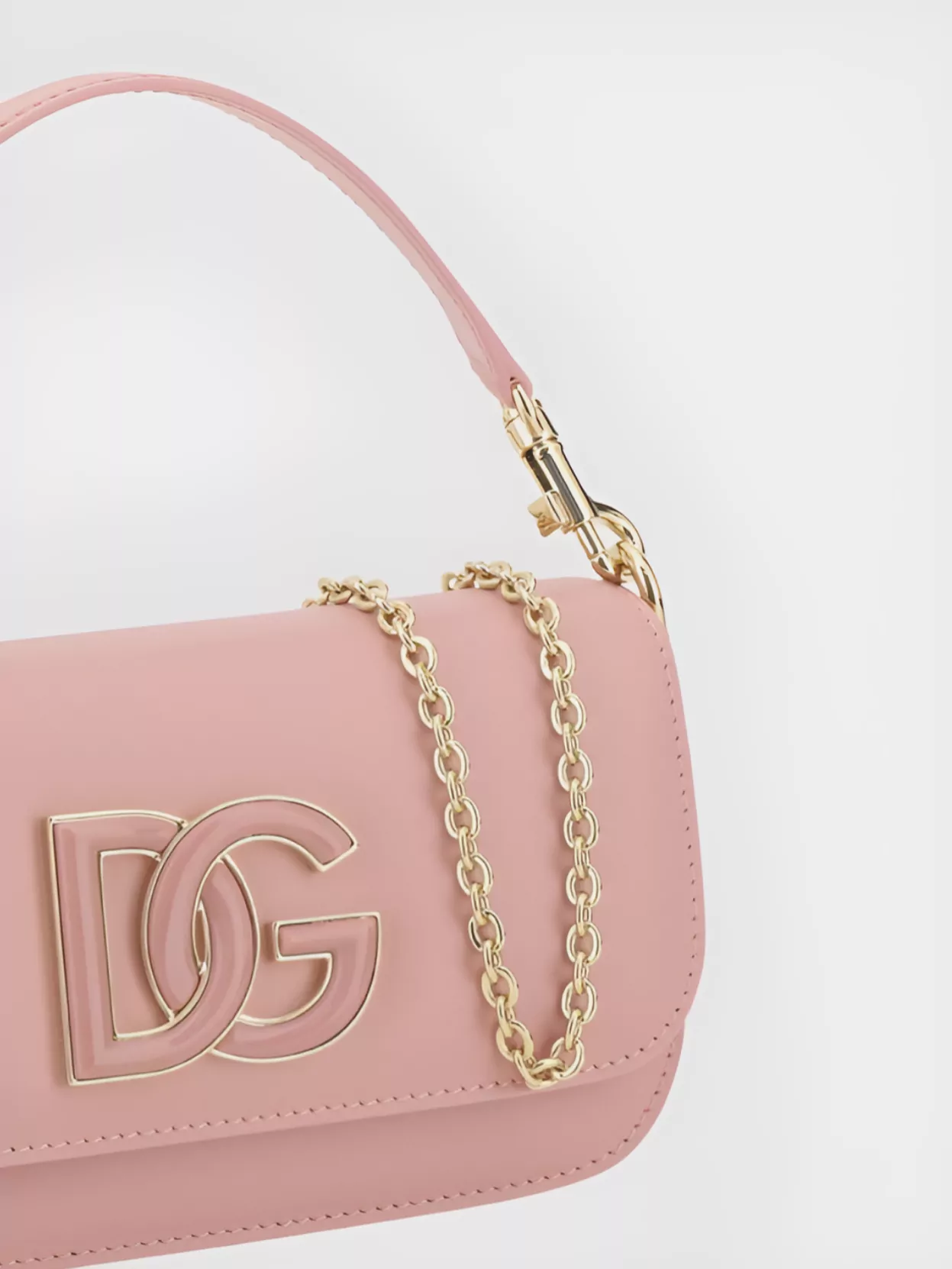 Dolce & Gabbana Leather Logoed Shoulder Bag With Removable Chain