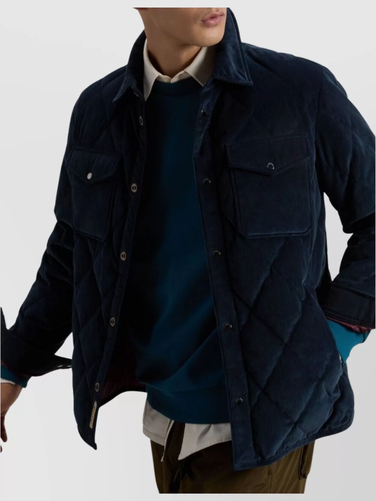 Woolrich Textured Short Jacket Chest Pockets