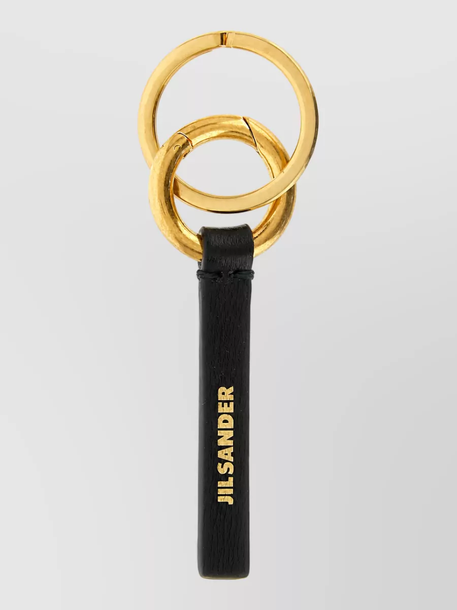 Jil Sander leather logo keyring