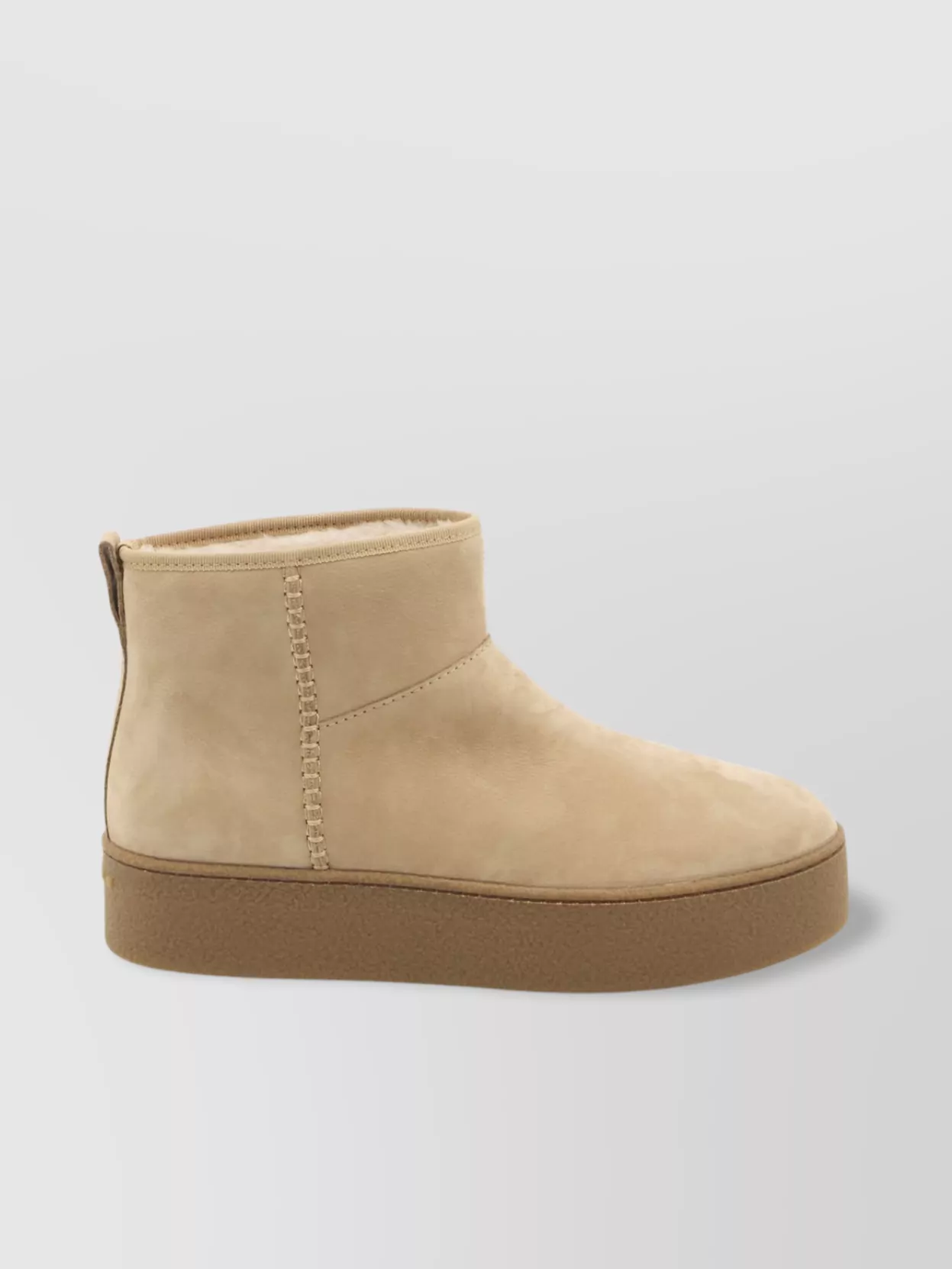 Hogan Shearling Round Toe Ankle Boots