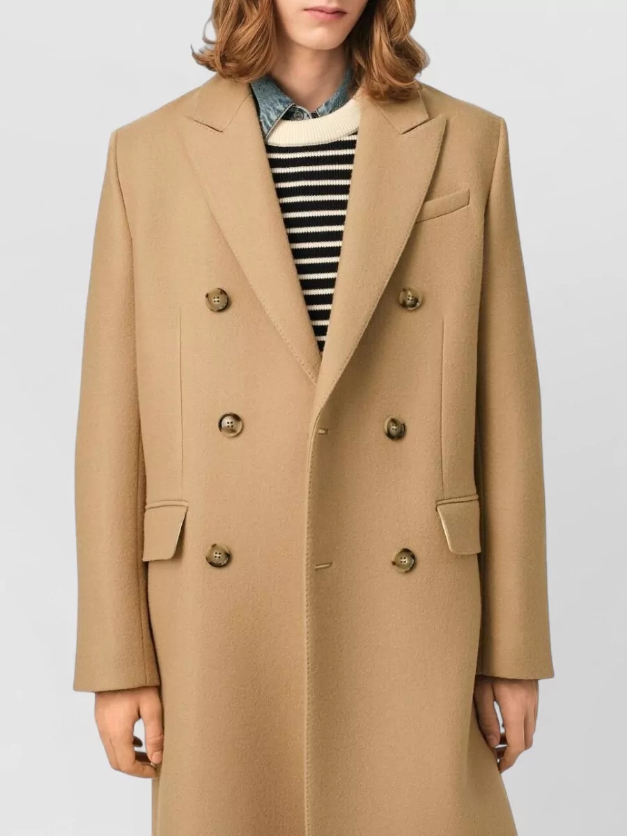 Ami Paris Virgin Wool Double-Breasted Coat