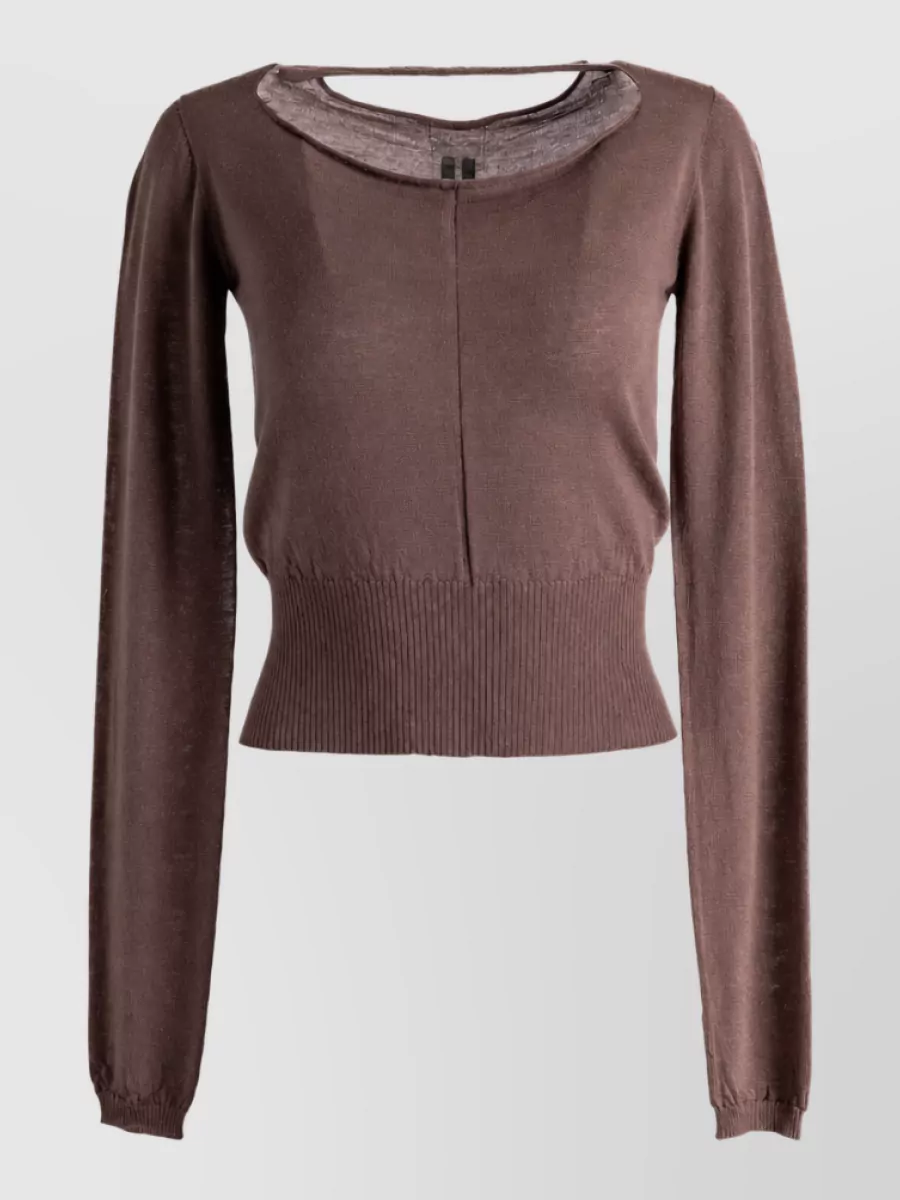 Rick Owens fine-knit cutout cropped jumper