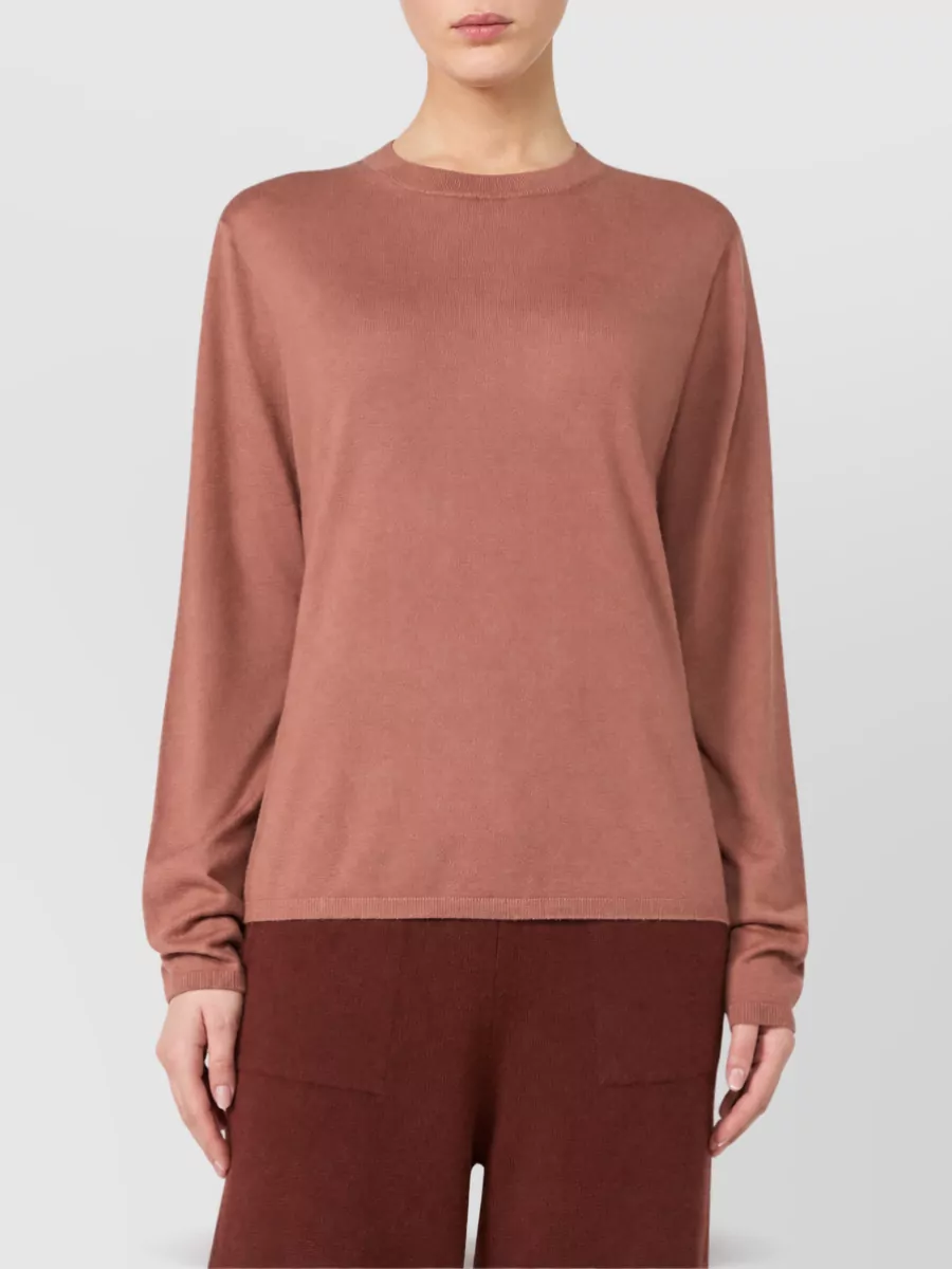 Max Mara Cashmere Fine-Knit Regular-Fit Crew-Neck Long-Sleeve Sweater