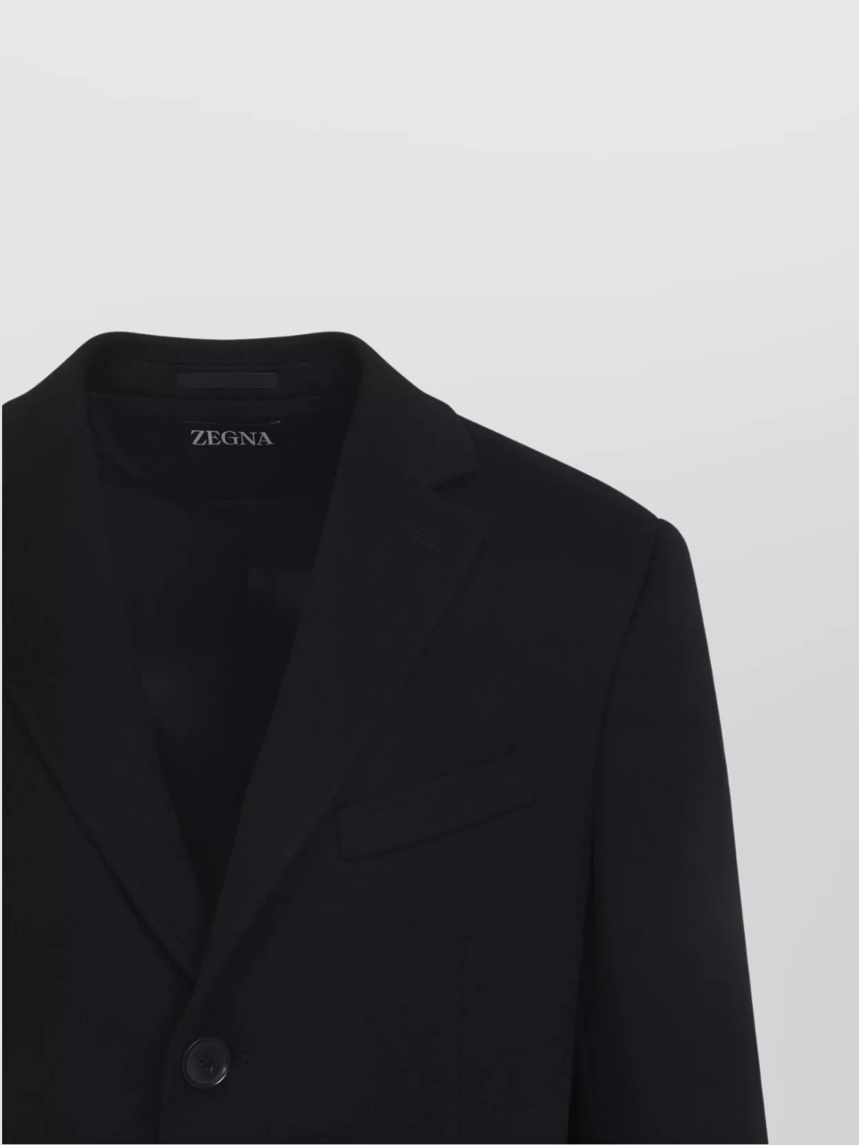 Zegna Wool Blend Overcoat Notch Lapel Design