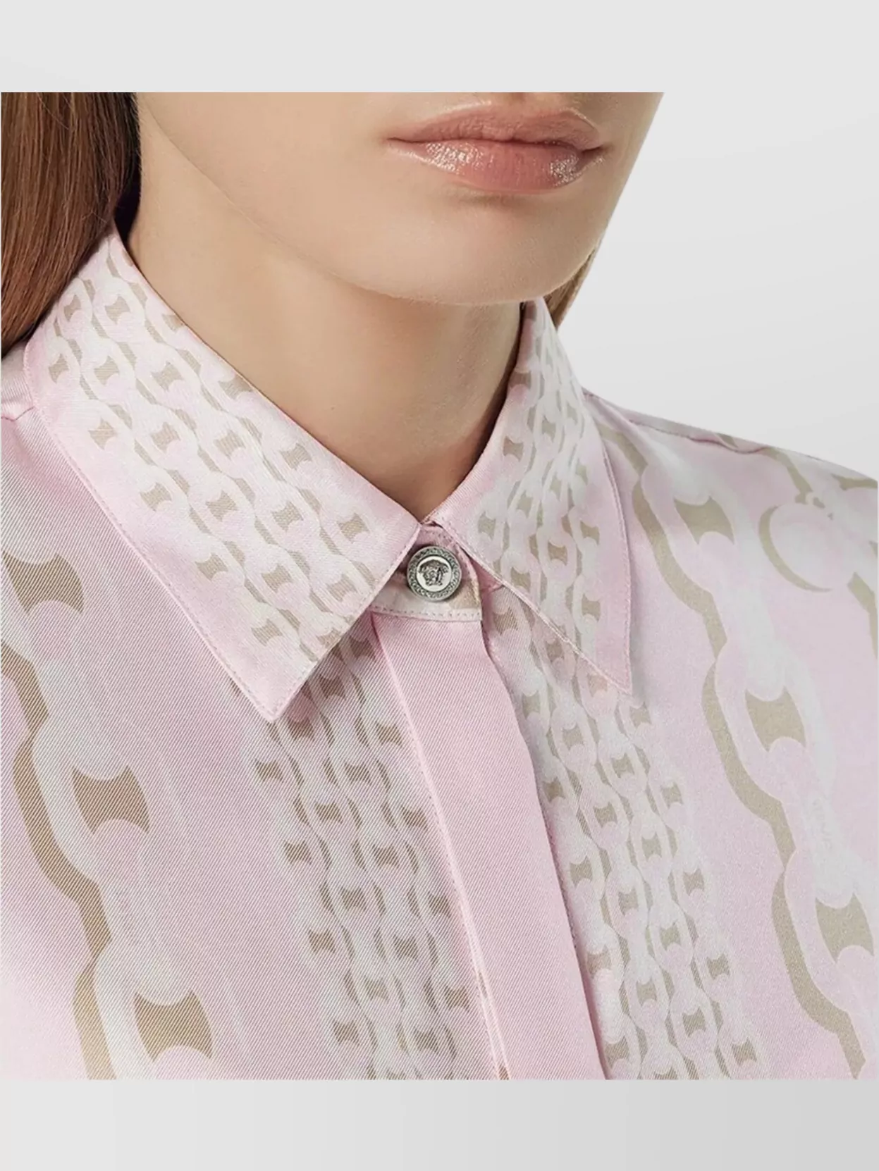 Versace Treasure Foulard Silk Twill Formal Shirt