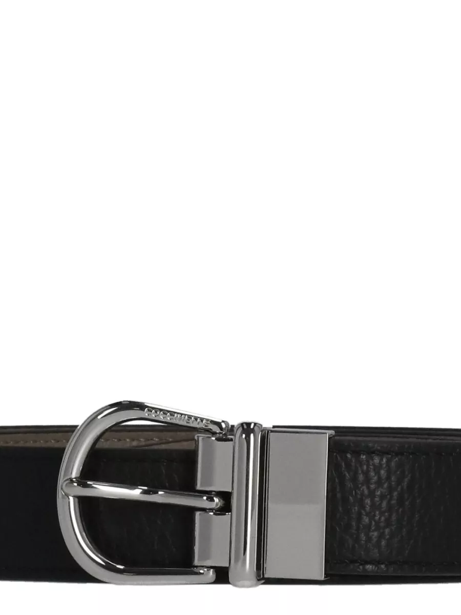 Coccinelle Womens Reversible Textured Leather Belt Adjustable