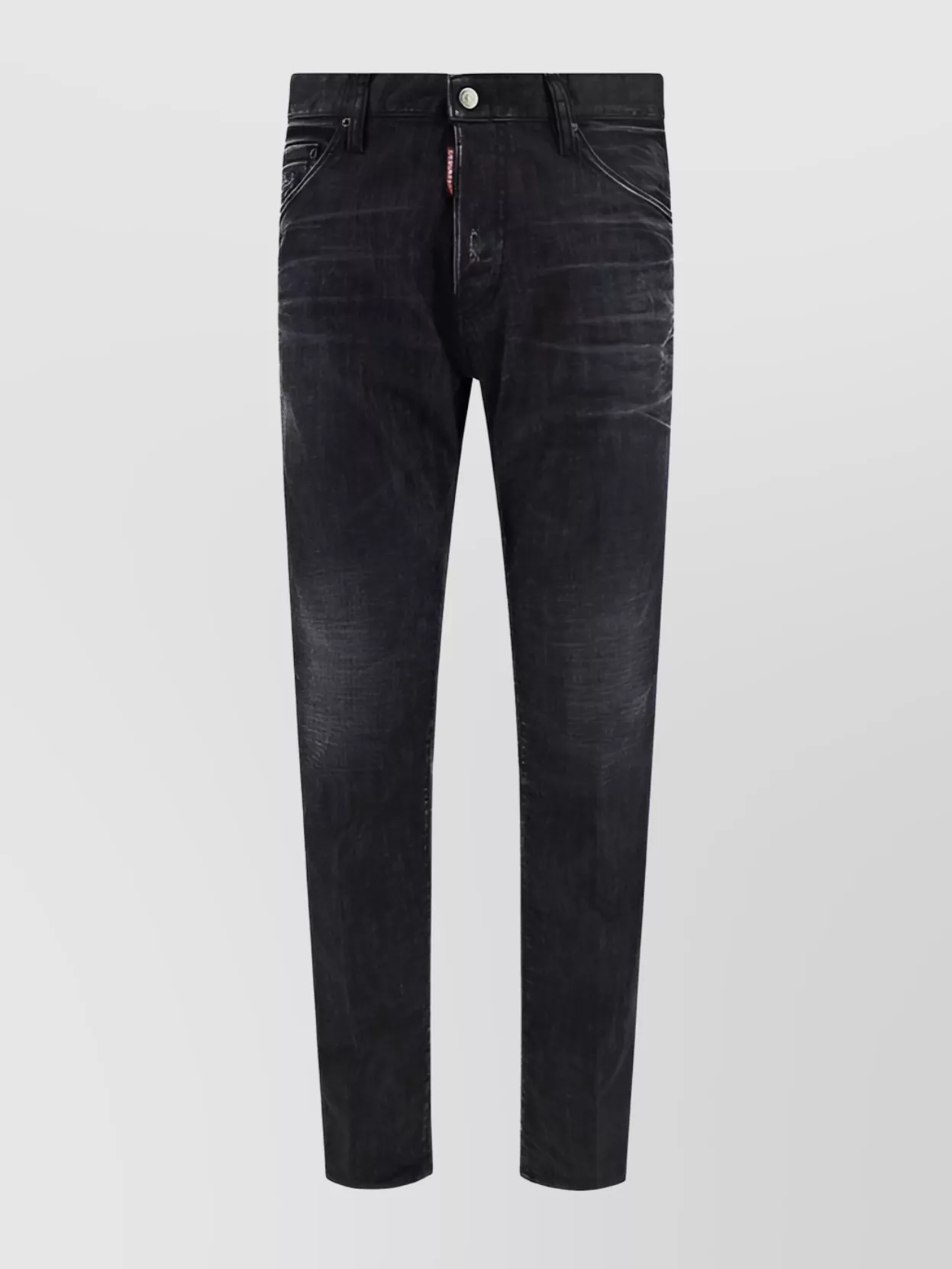 Shop Dsquared2 Straight Style Denim Trousers With Faded Effect