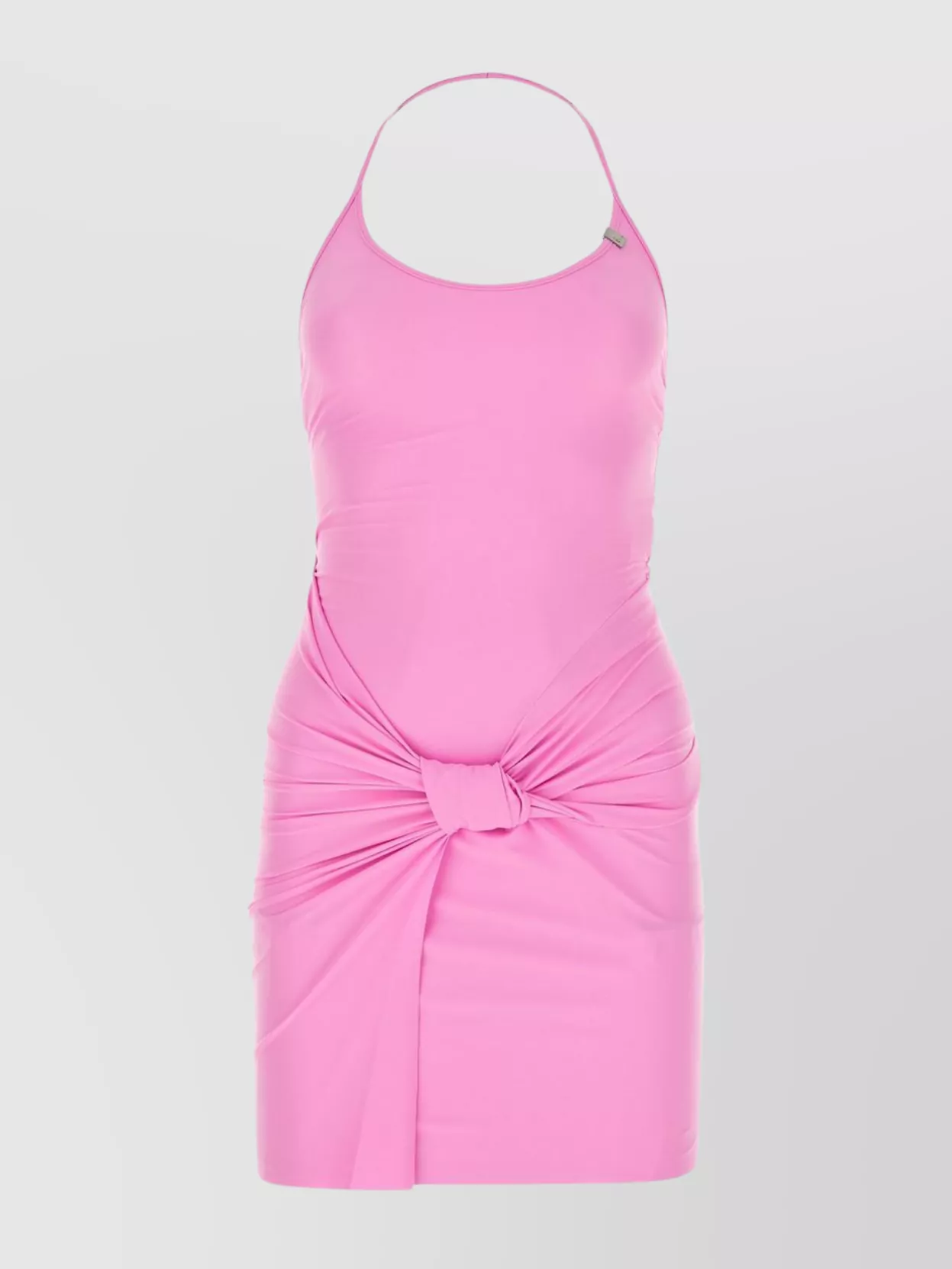 Shop Alyx Satin Halterneck Dress With Ruched Back In Pink